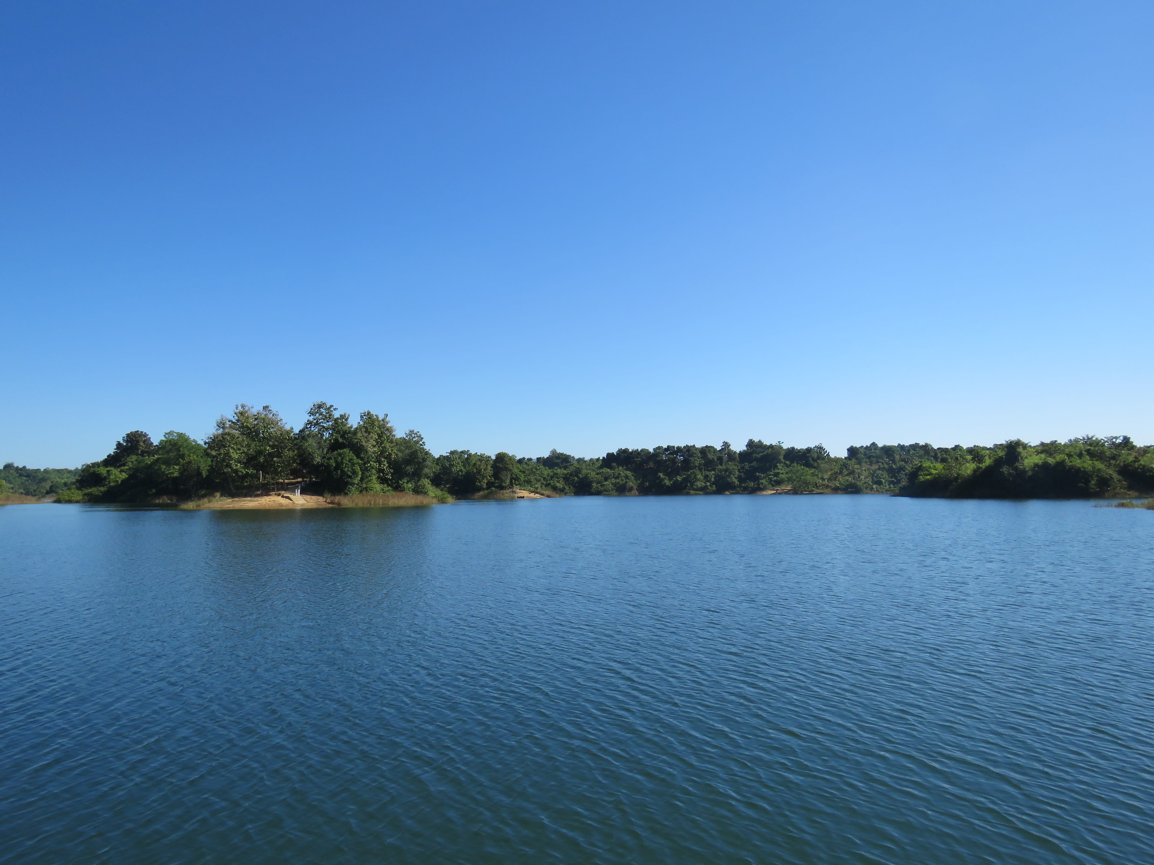 tranquil scene, non-urban scene, lake, copy space, day, tree, water, nature, kaptai lake, blue, idyllic, waterfront, travel, landscape, clear sky, scenics - nature, HD Wallpaper