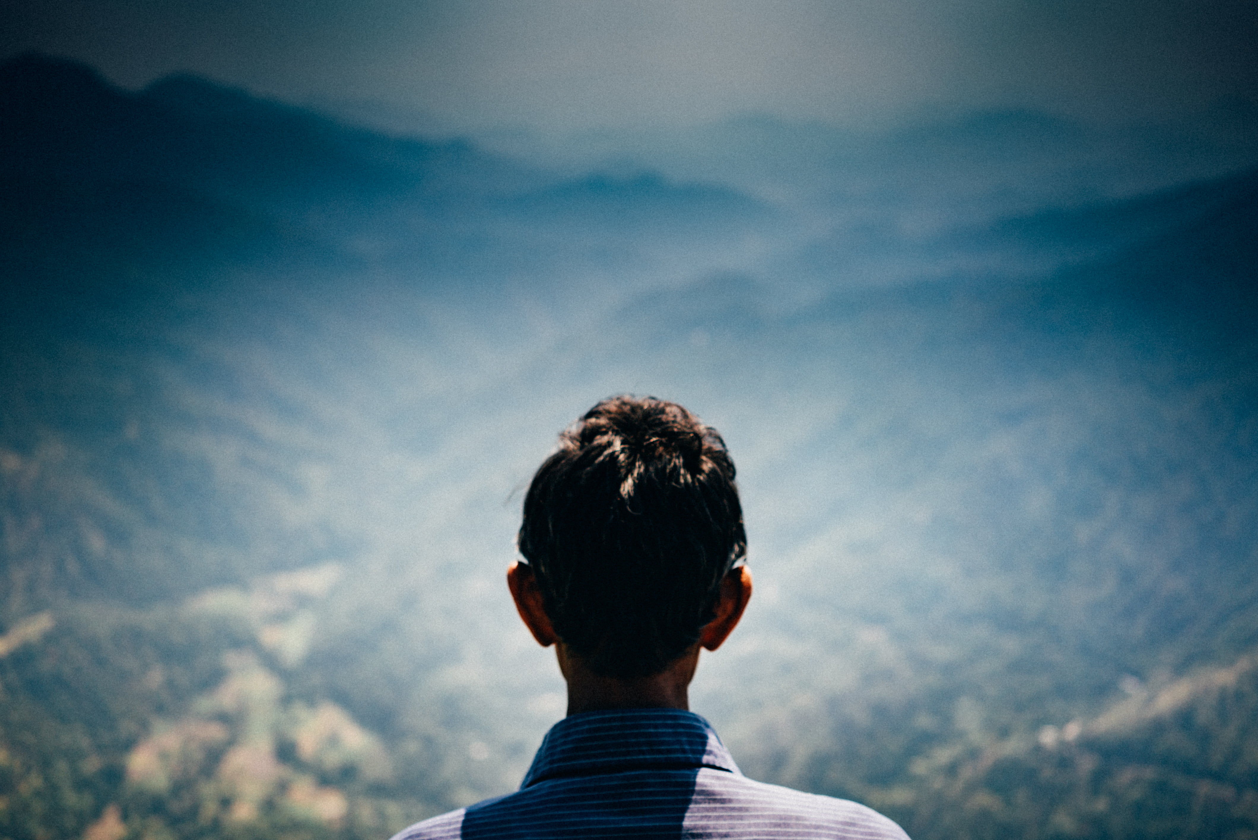 outdoors, towards, headshot, trek, one Person, contemplation, lifestyles, males, looking at view, adult, trees, child, nature, view, hike, climb, sunny, HD Wallpaper