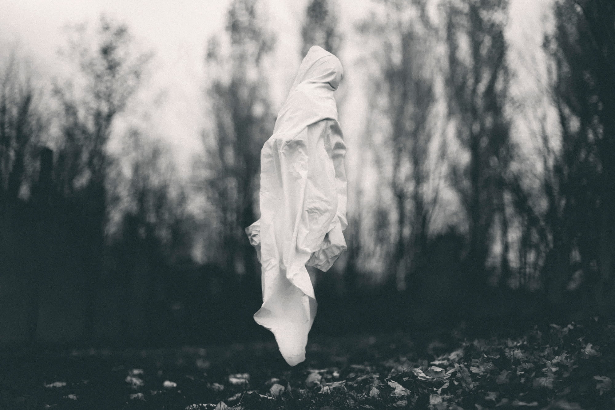 adult, human body part, white, tree, people, outdoors, 1080P, female likeness, nature, Ghost, day, horror, cloth, human representation, spooky, focus on foreground, HD Wallpaper