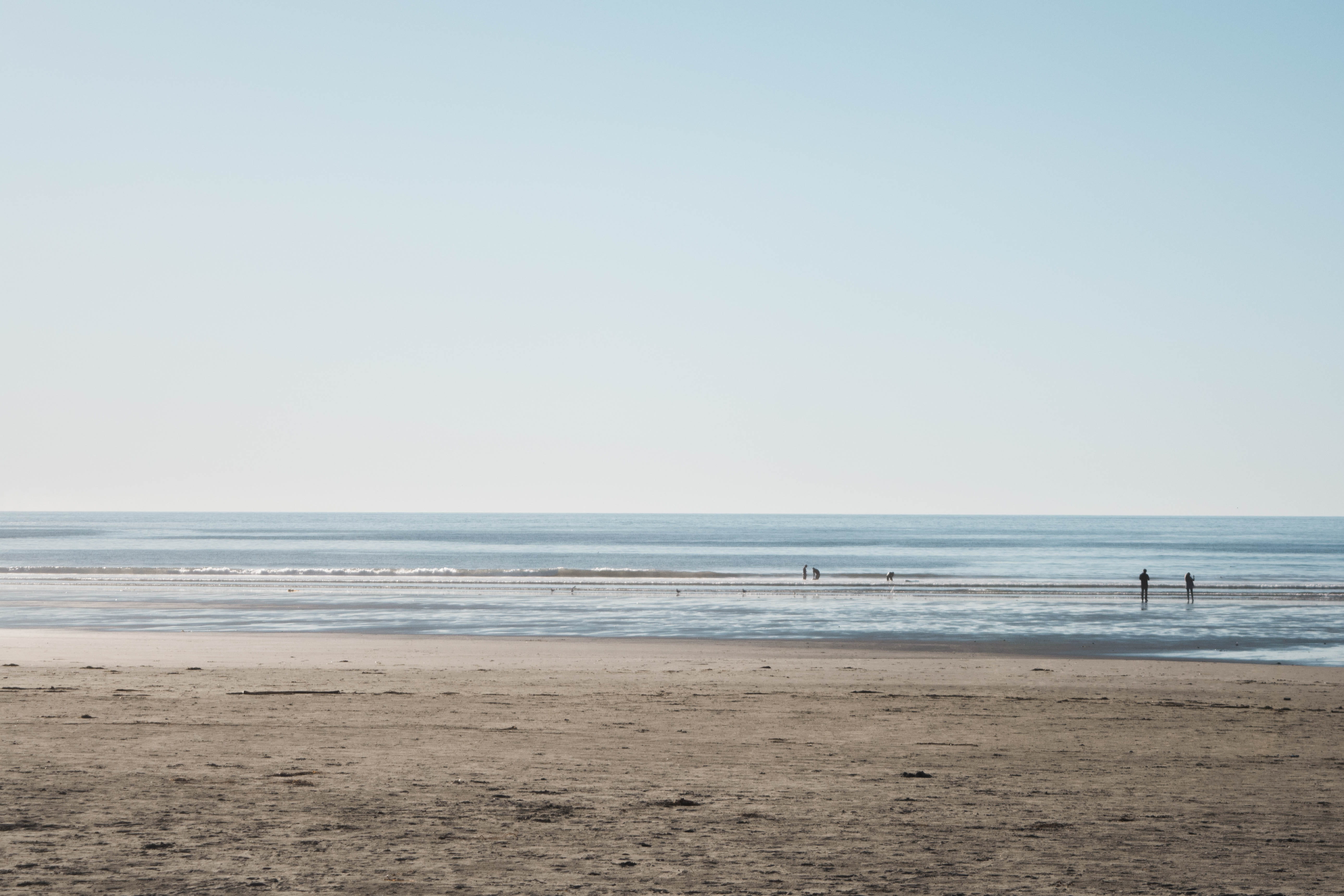 ocean, horizon, landscape, canada, tranquility, lake, nature, tofino, sea, scenics - nature, sand, sky, people, clear sky, long beach lodge resort, horizon over water, HD Wallpaper