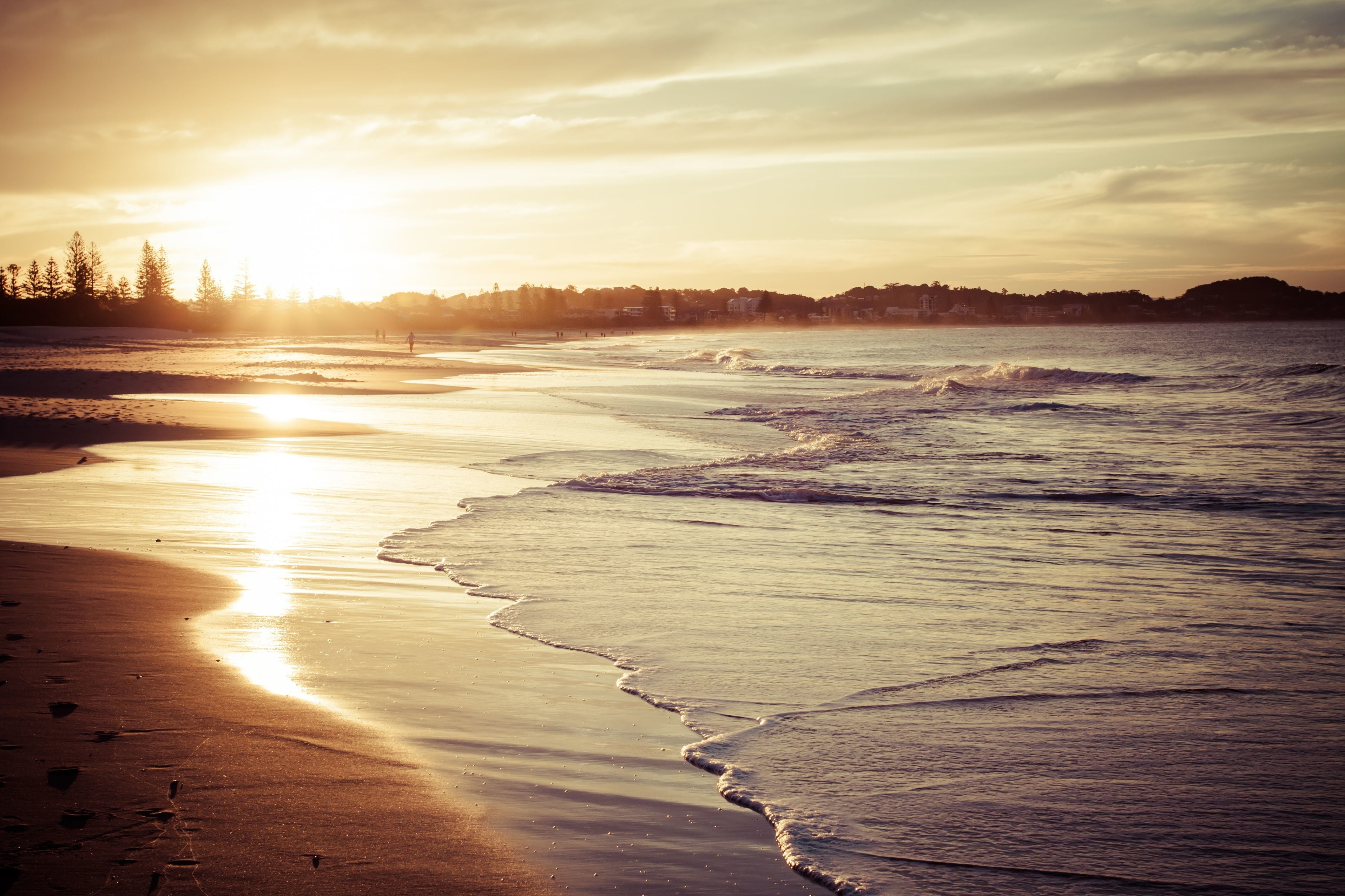 sunrise - Dawn, reflection, nature, beauty In Nature, land, scenics - nature, background, seashore, travel Destinations, tranquil Scene, tofino, sea, wave, HD Wallpaper