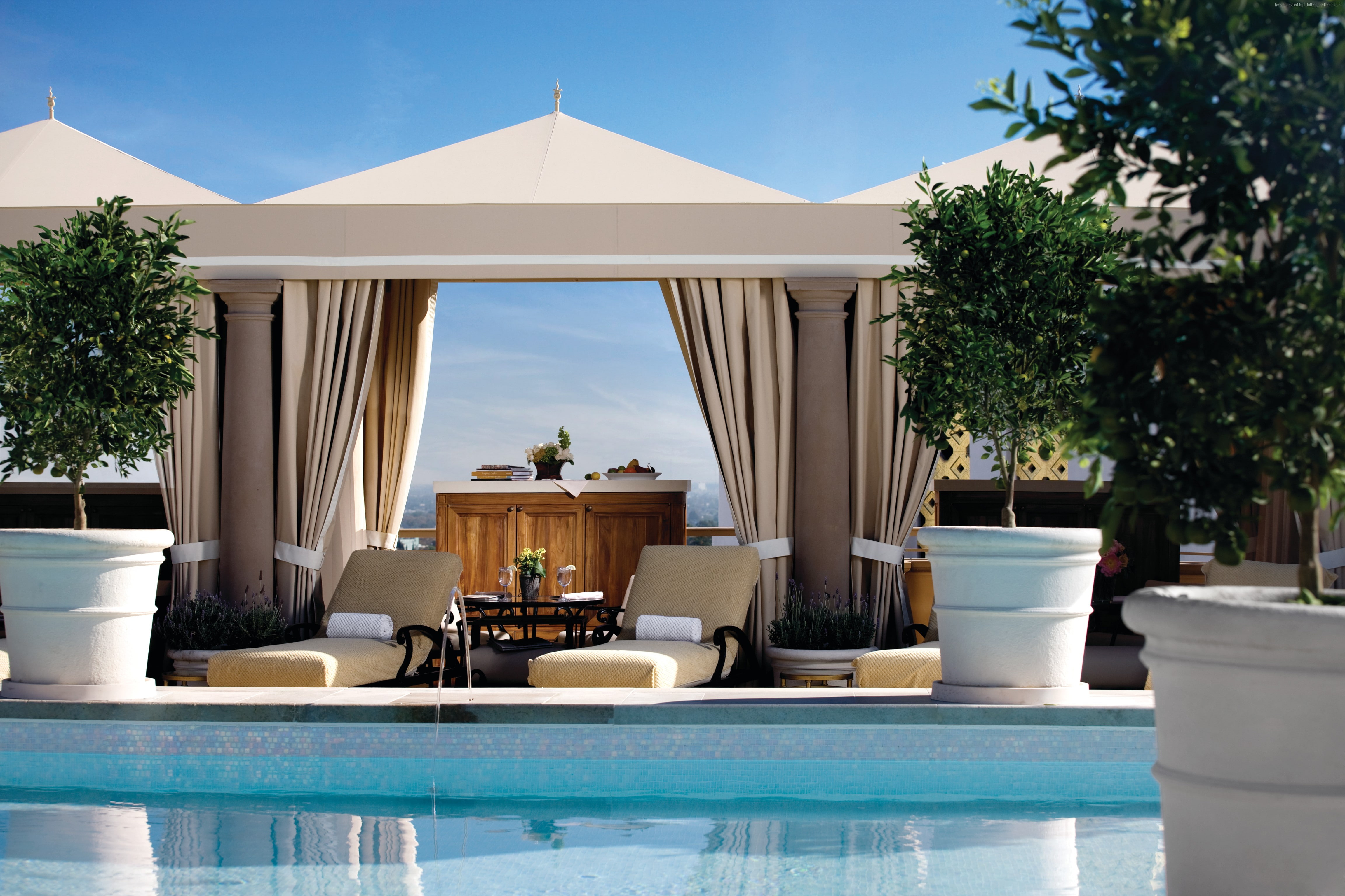 Los Angeles, tourism, resort, vacation, pool, 4K, Best Hotels of 2015, USA, Montage Beverly Hills, travel, HD Wallpaper