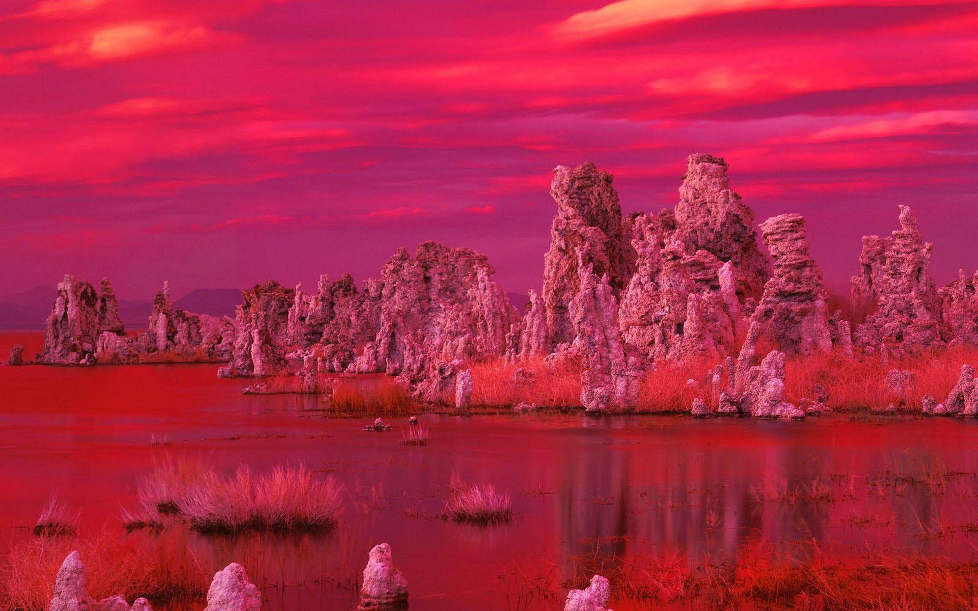 3d and abstract, red, beauty, california, photography, clouds, cali, 1080P, water, sunset, HD Wallpaper