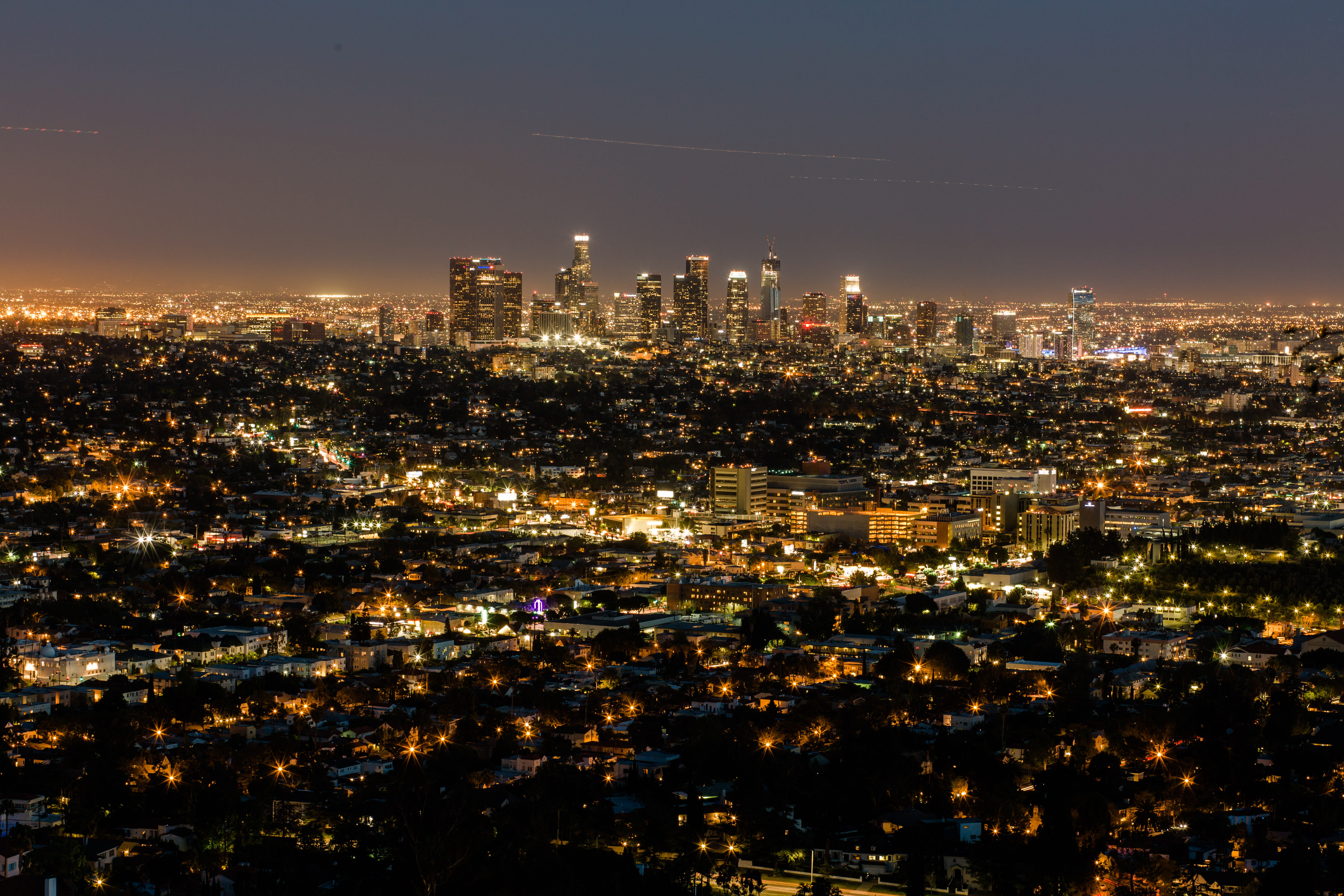 sky, griffith, united states, landscape, 5K, building, built structure, urban skyline, modern, nature, building exterior, skyscraper, outdoors, griffith observatory, HD Wallpaper