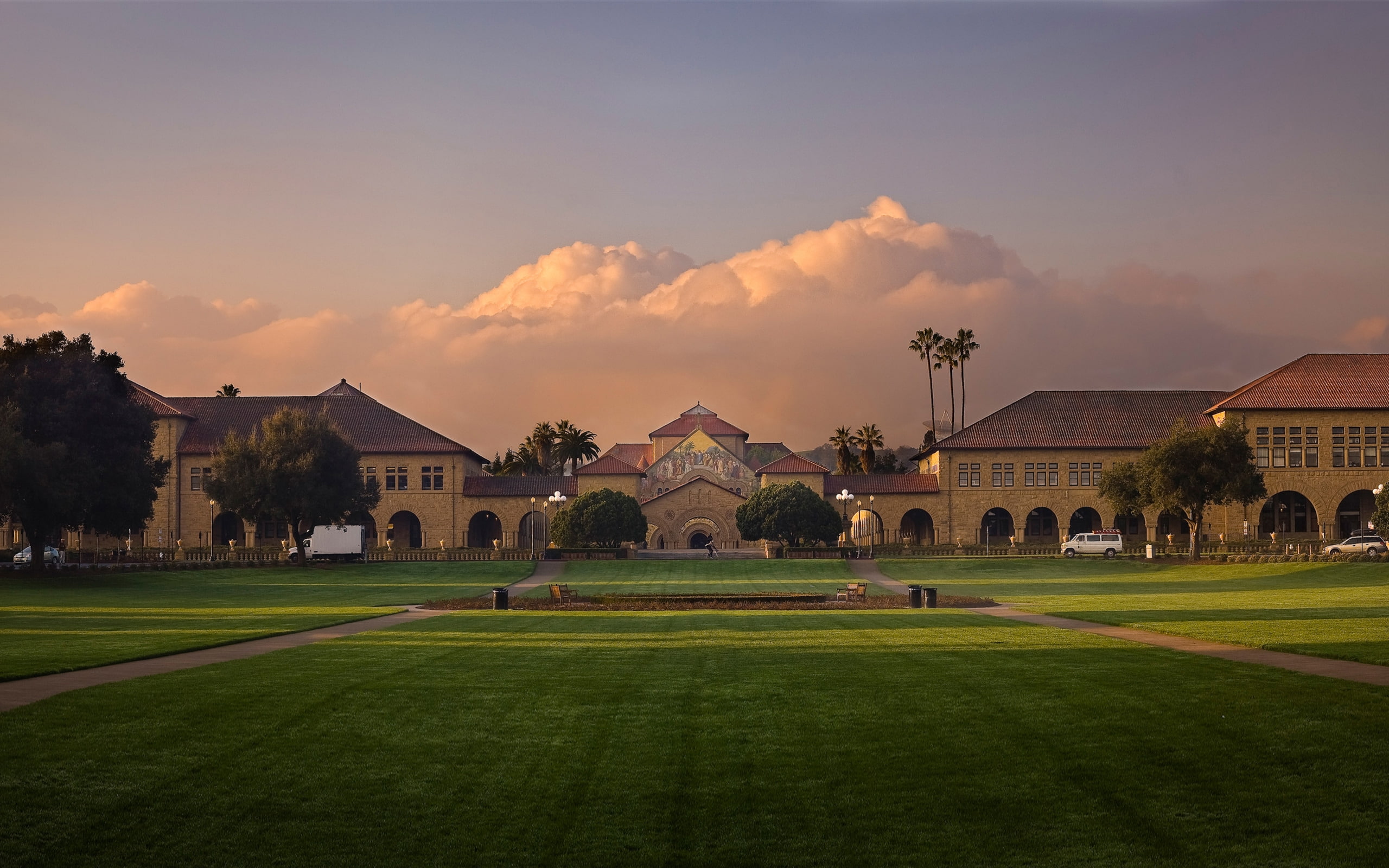 california, 2K, architecture, sunrise, stanford, university, HD Wallpaper