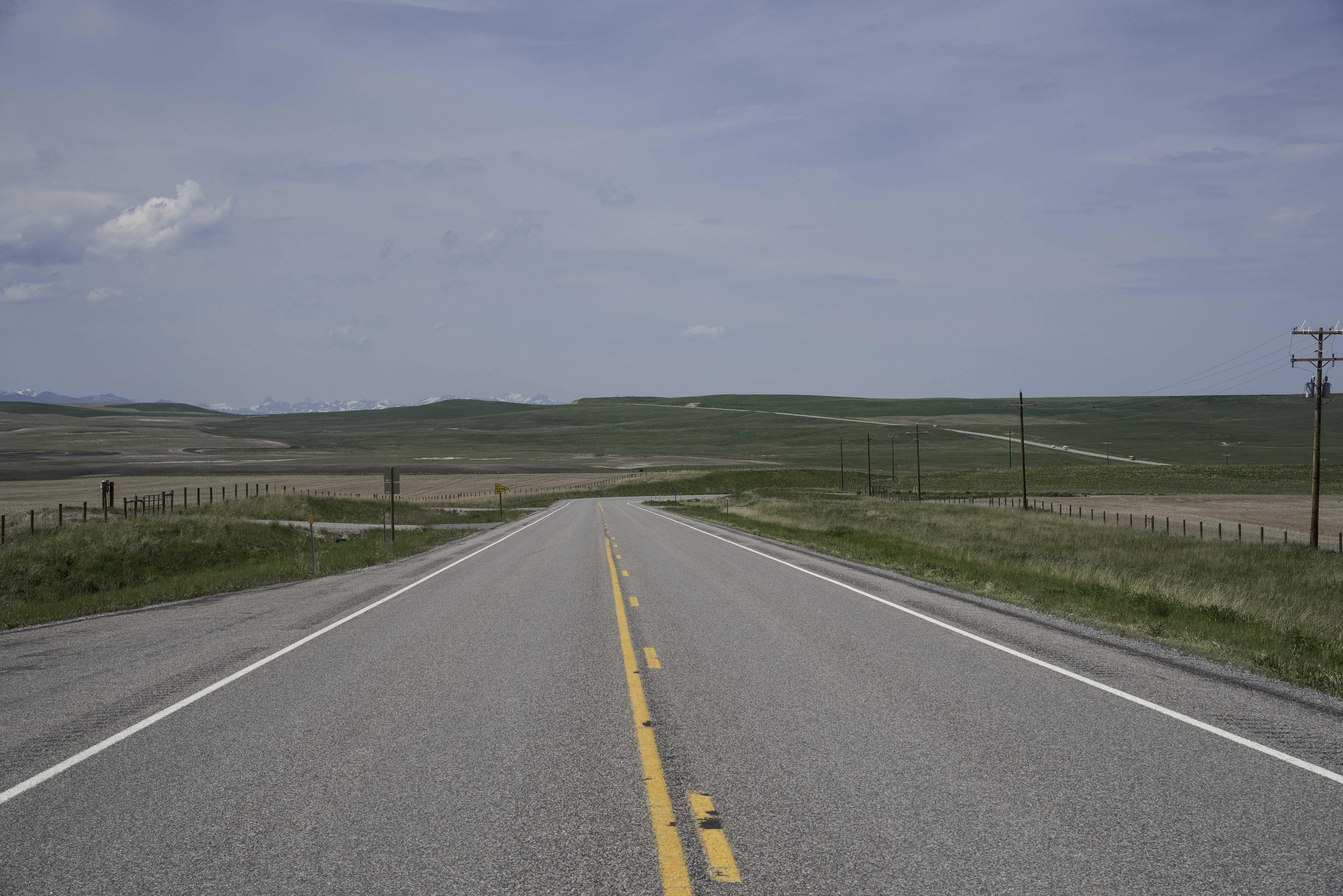 land, day, dividing line, outdoors, road marking, travel Locations, highway, nature, travel, asphalt, sign, landscapes, landscape, country, road, marking, HD Wallpaper