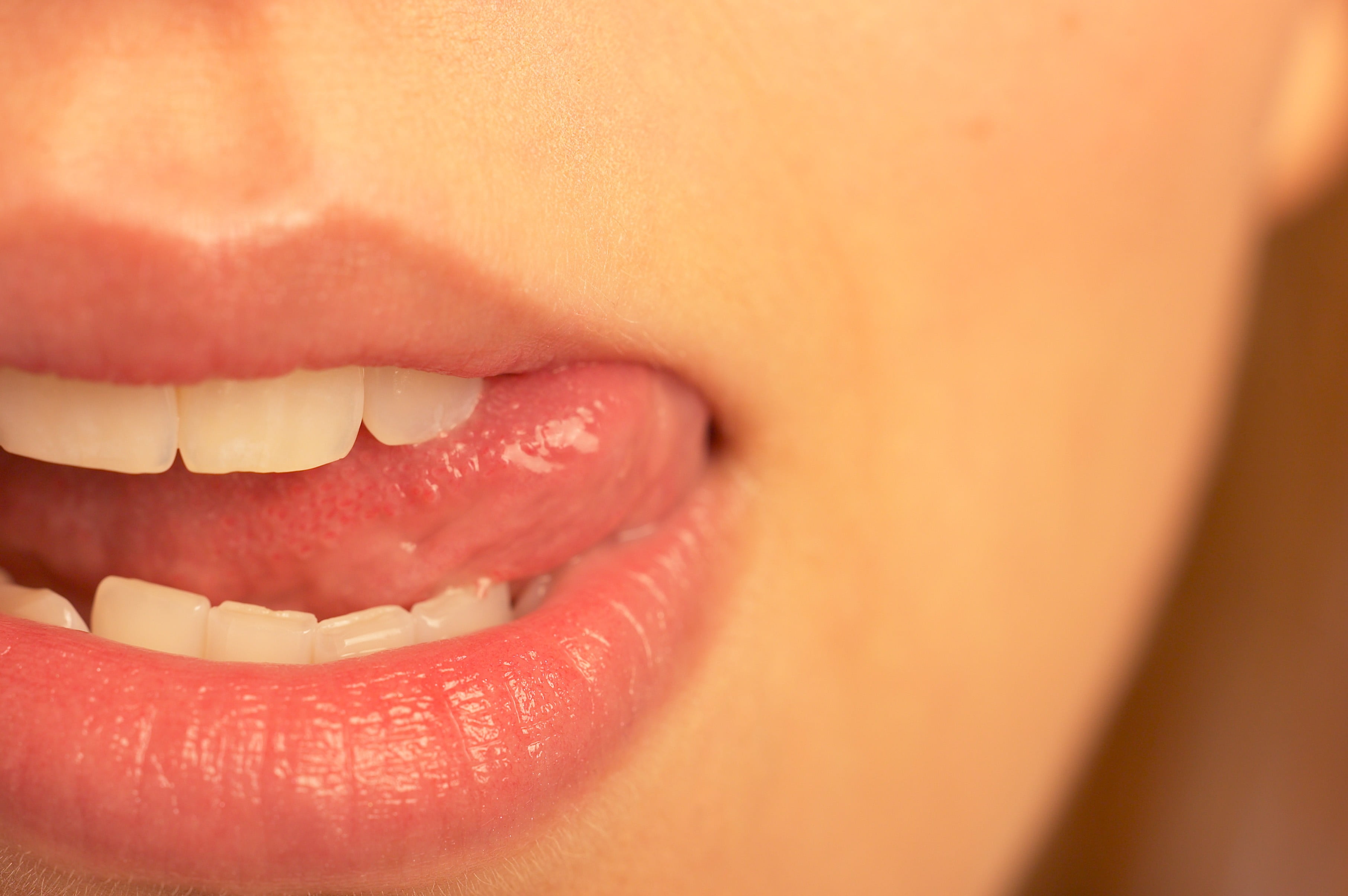 tongues, smiling, young adult, make-up, beauty, close-up, human body part, adult, human face, one person, mouth open, women, human mouth, lipstick, 2K, HD Wallpaper