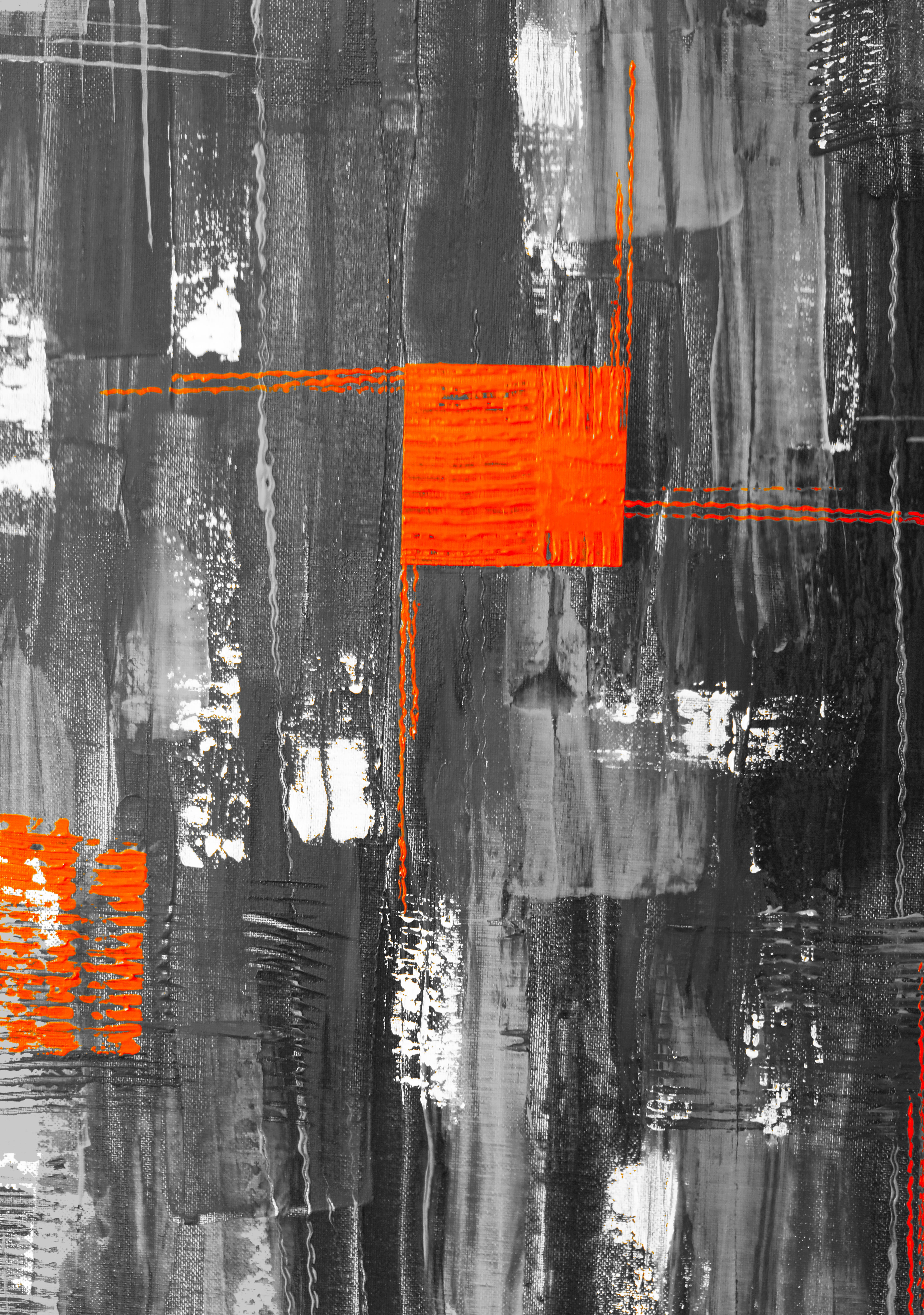 painting, decorative, artistically, outdoors, isolated color, texture, red, grey, orange color, 5K, hanging, full frame, art, scrap, red spatula technique, Phone HD Wallpaper