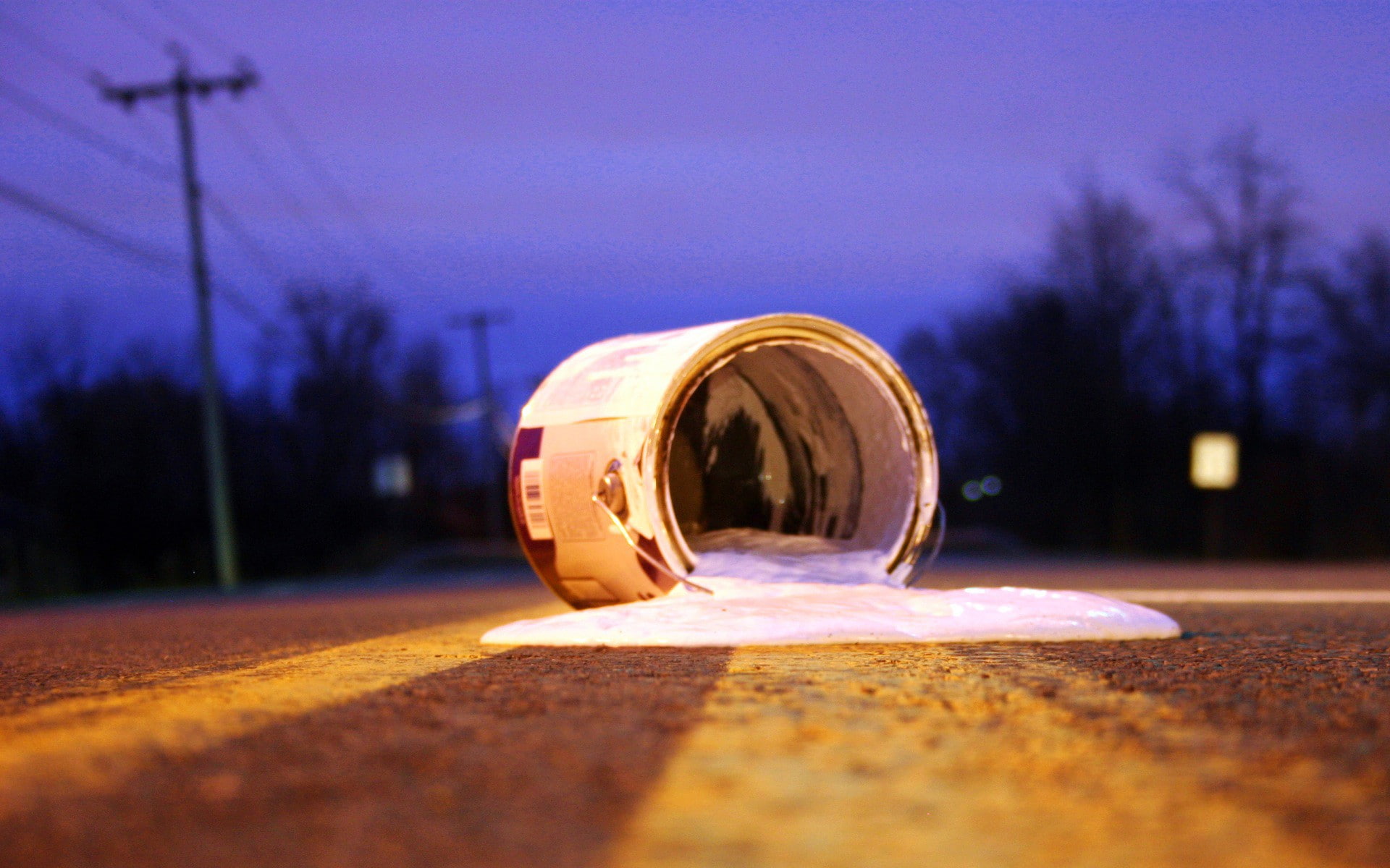 road, painting, 1080P, liquid, paint can, worms eye view, HD Wallpaper