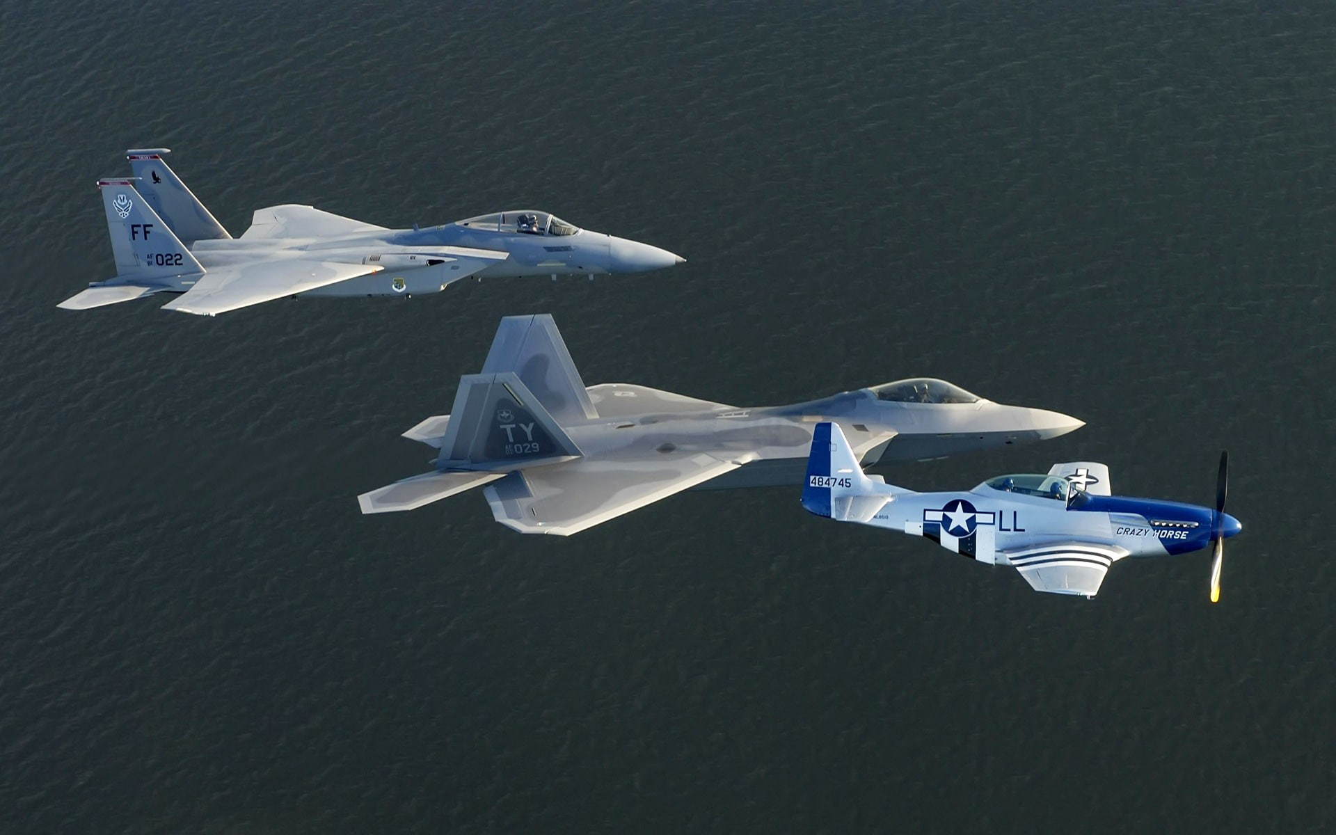 F22, F15 Eagle, 51 Mustang, airplane, North American P, 1080P, Raptor, HD Wallpaper