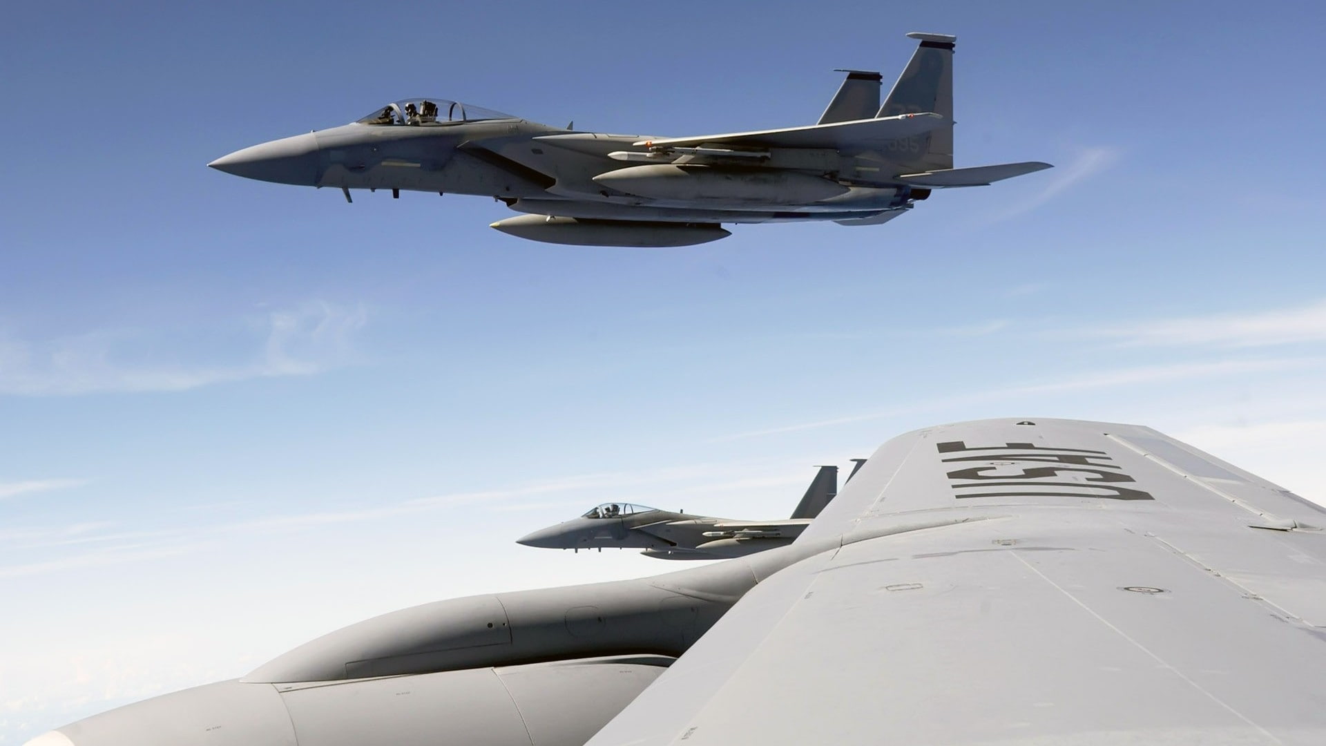 jets, 1080P, airplane, aircraft, military aircraft, F-15 Eagle, sky, military, HD Wallpaper