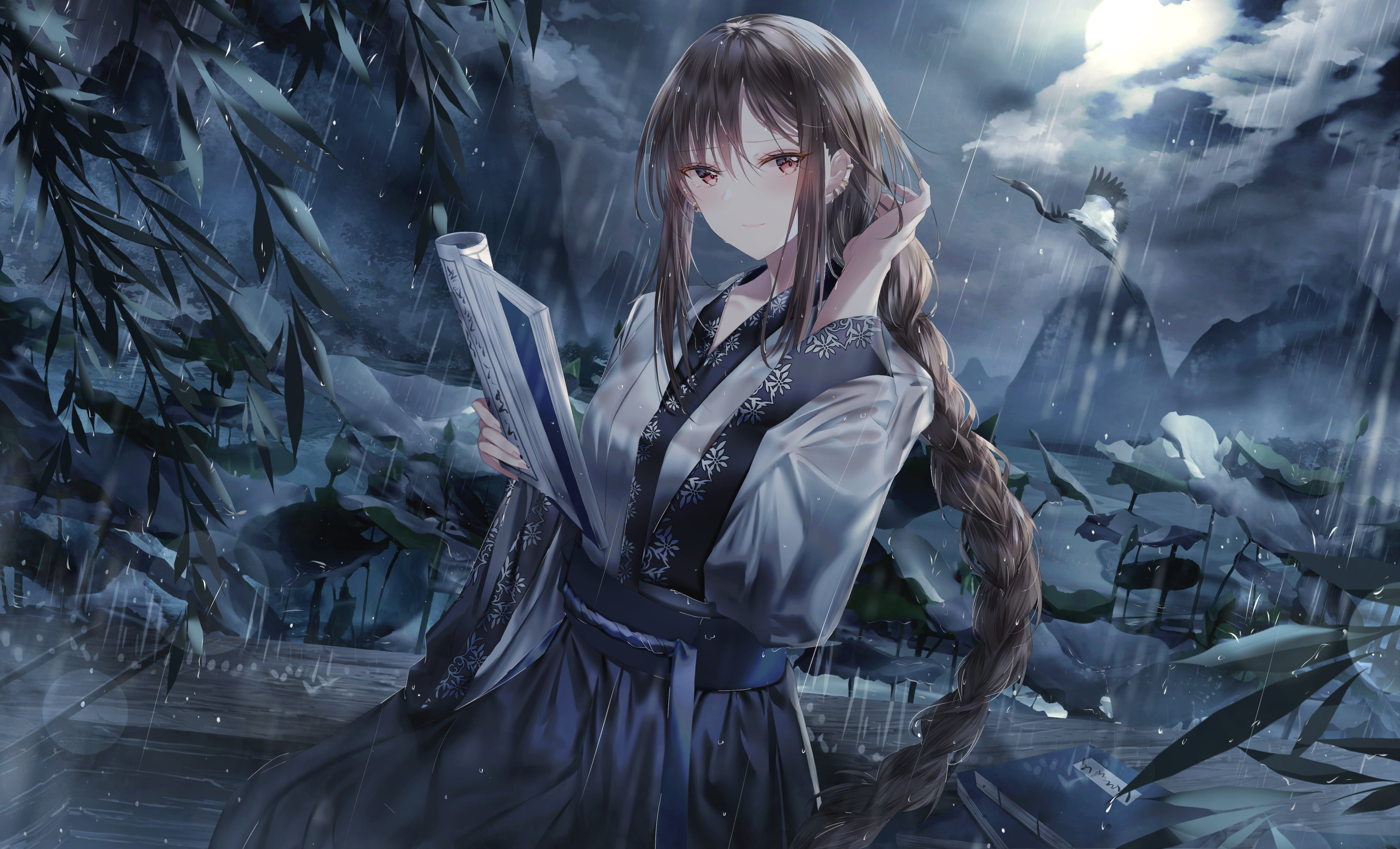 Fate/Grand Order, Night, Fate Series, Yu Miaoyi, 4K, Girl, Assassin (Fate/Grand Order), HD Wallpaper
