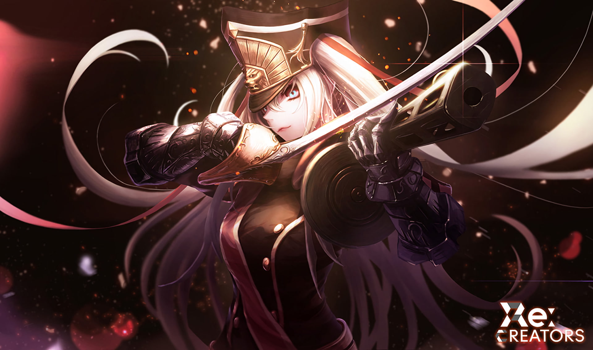 Gunpuku no Himegimi, swordswoman, 1080P, Anime, Re:Creators, HD Wallpaper