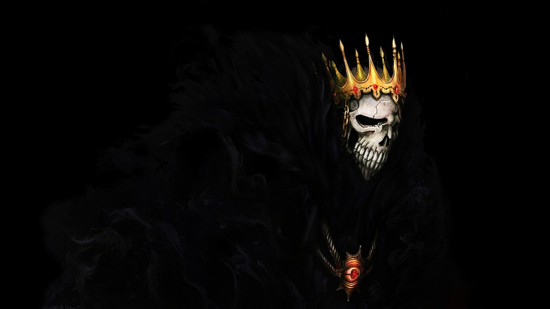 death, 1080P, Espada, skull, Crowns, Bleach, Barragan Luisenbarn, HD Wallpaper