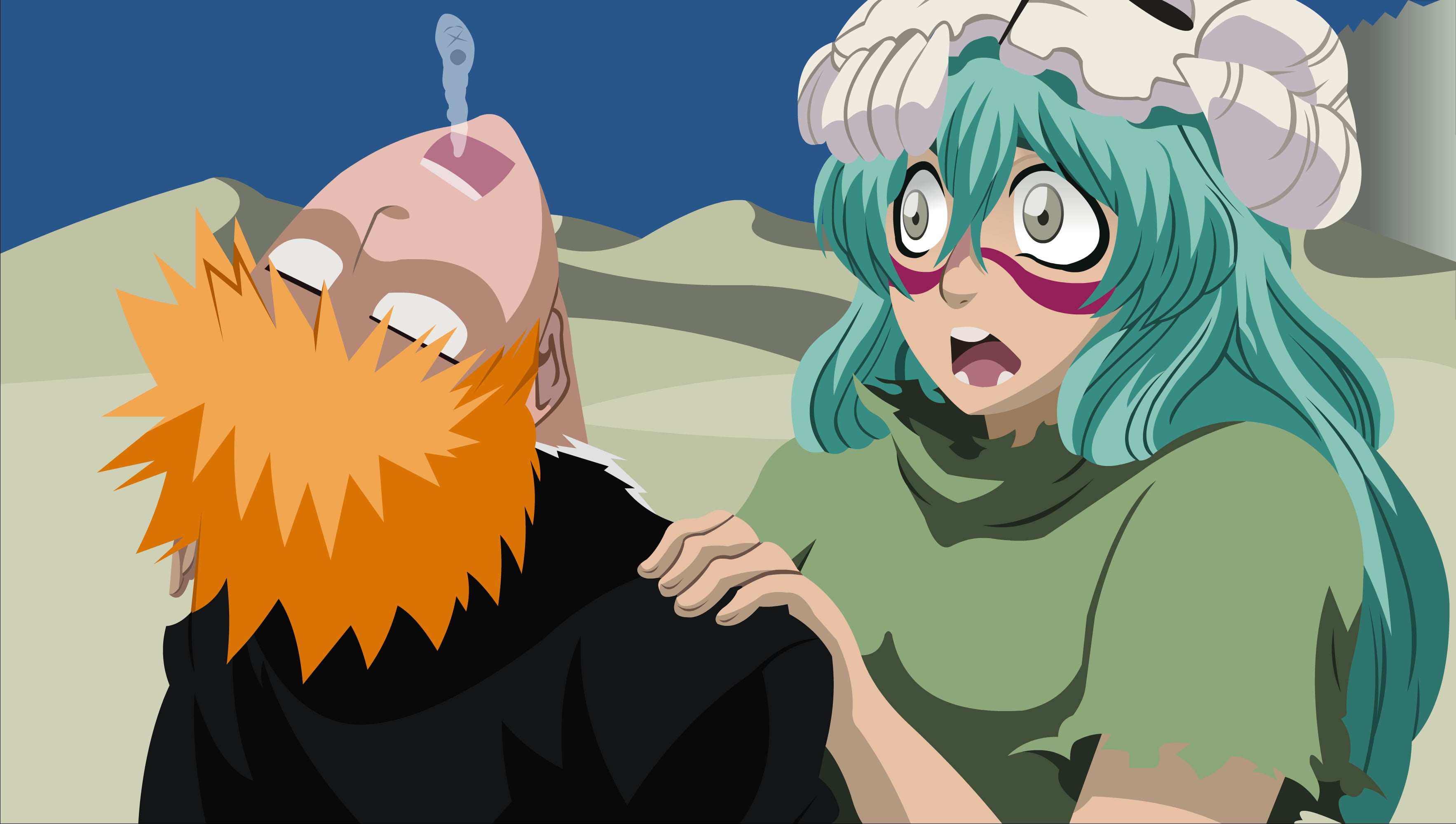 fear, Bleach, cartoon, representation, anime, males, mask, halloween, spooky, women, adult, nature, costume, Kurosaki Ichigo, mask - disguise, front view, HD Wallpaper