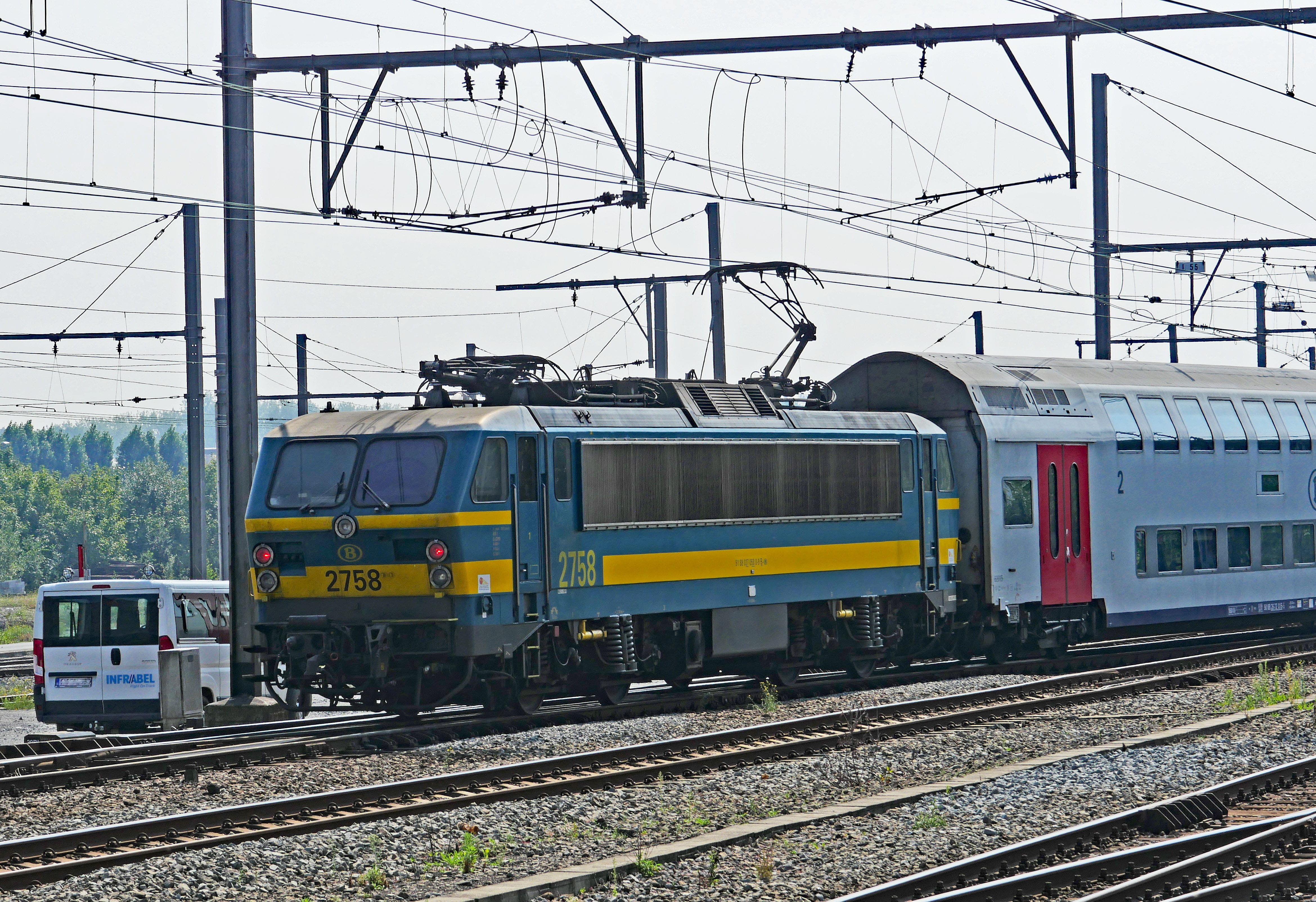 flanders, railway, gleise, cross-member, belgian state railways, sky, double decker, rail traffic, station, bruges hbf, central station, travel, catenary, HD Wallpaper