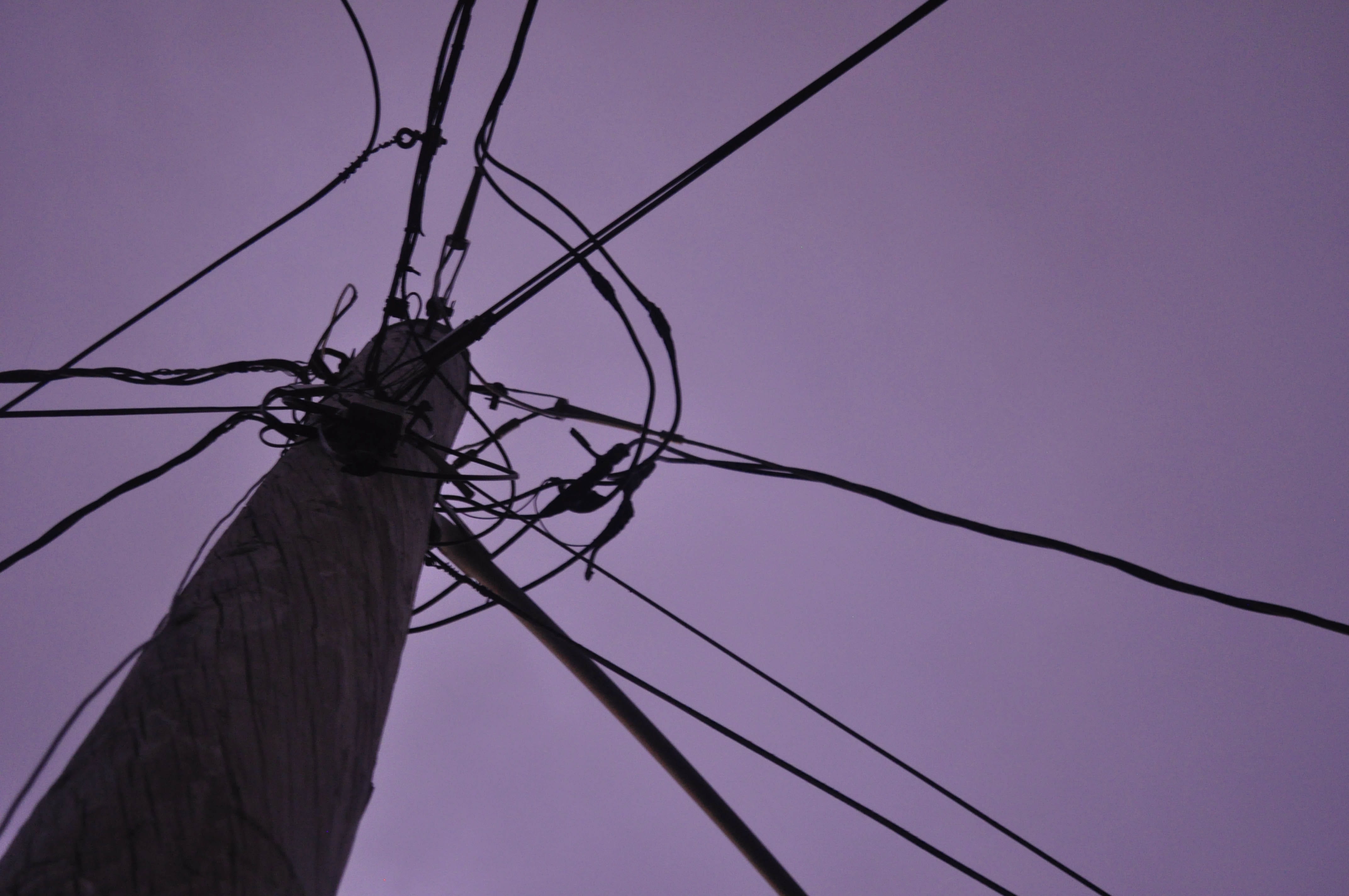 wire, power line, low angle view, telephone line, dusk, nature, electricity, black, communication, write, power supply, connection, lake attitash, tangled, HD Wallpaper