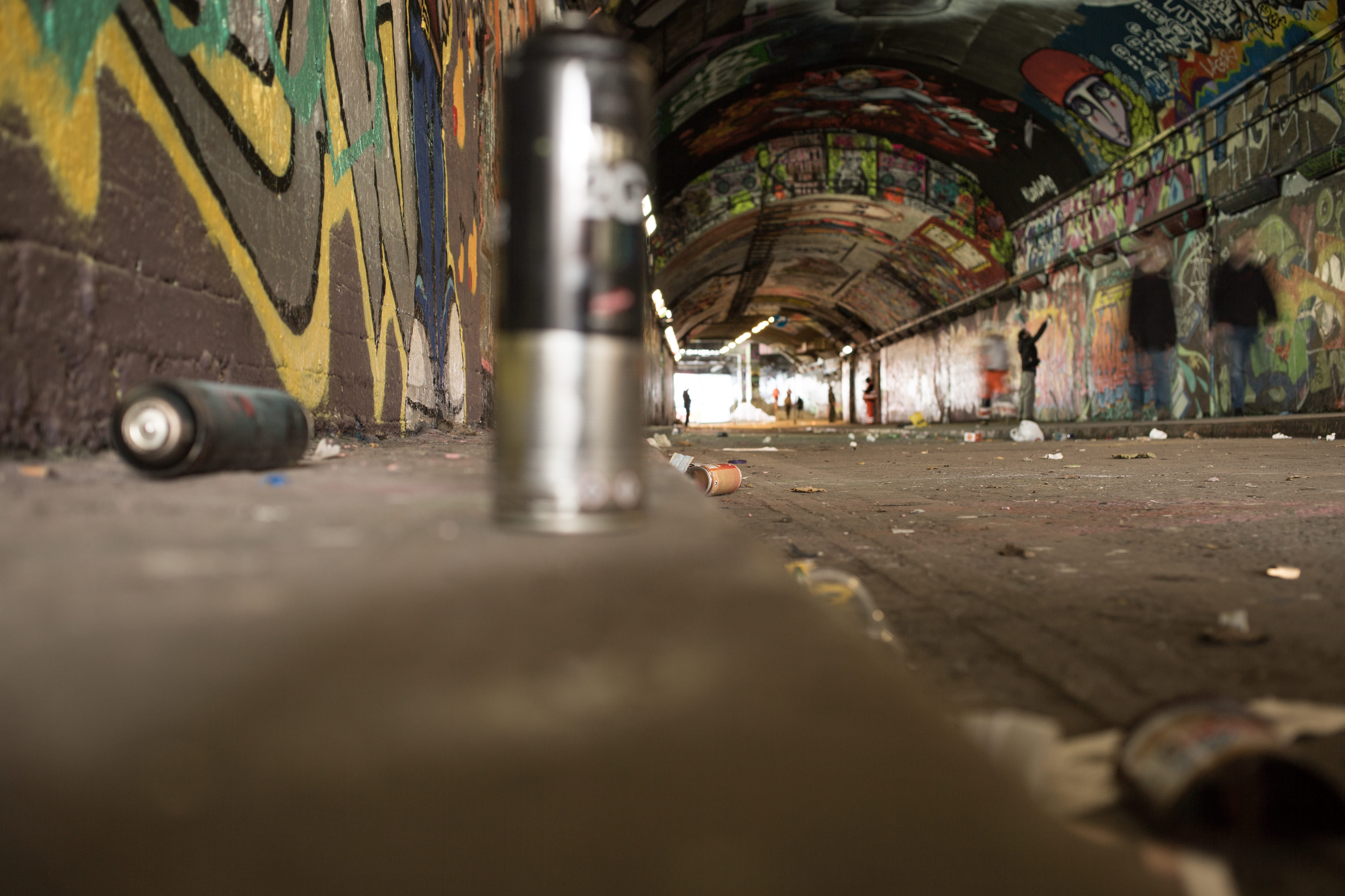 black, built structure, city, no people, mode of transportation, messy, under bridge, surface level, gray, indoors, architecture, wall, road, building, HD Wallpaper