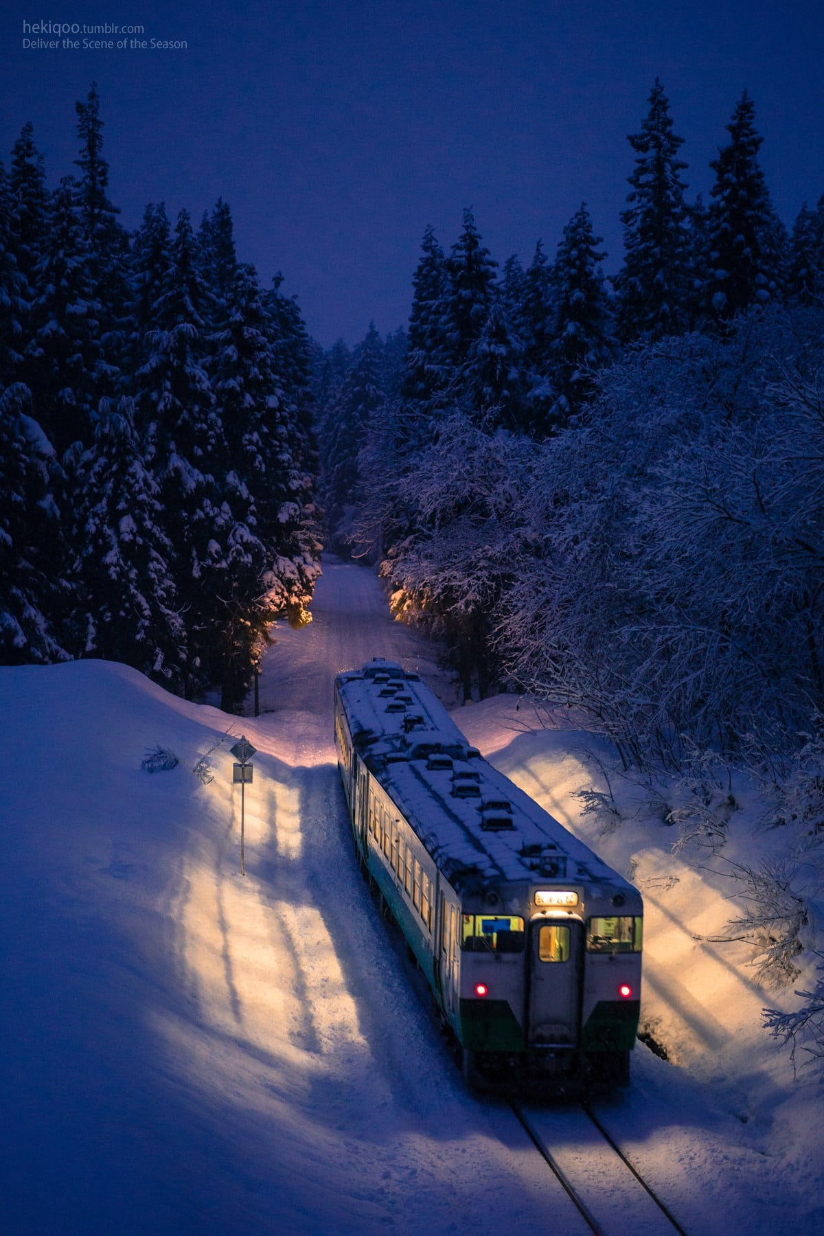 winter, illuminated, dusk, 720P, transportation, public transportation, train, mode of transportation, land vehicle, night, gray, on the move, no people, Phone HD Wallpaper