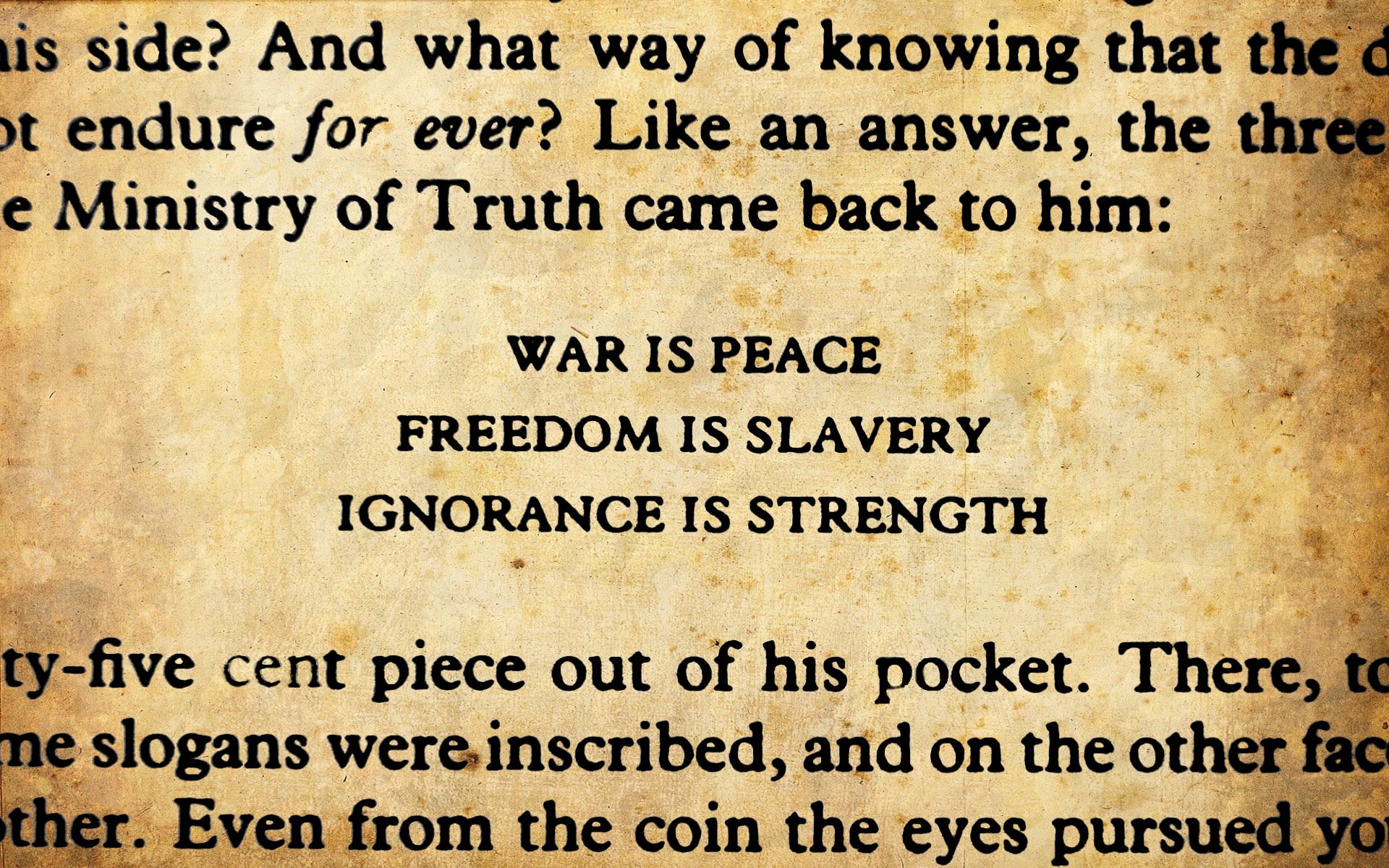 1984, George Orwell, Typography, 1080P, HD Wallpaper