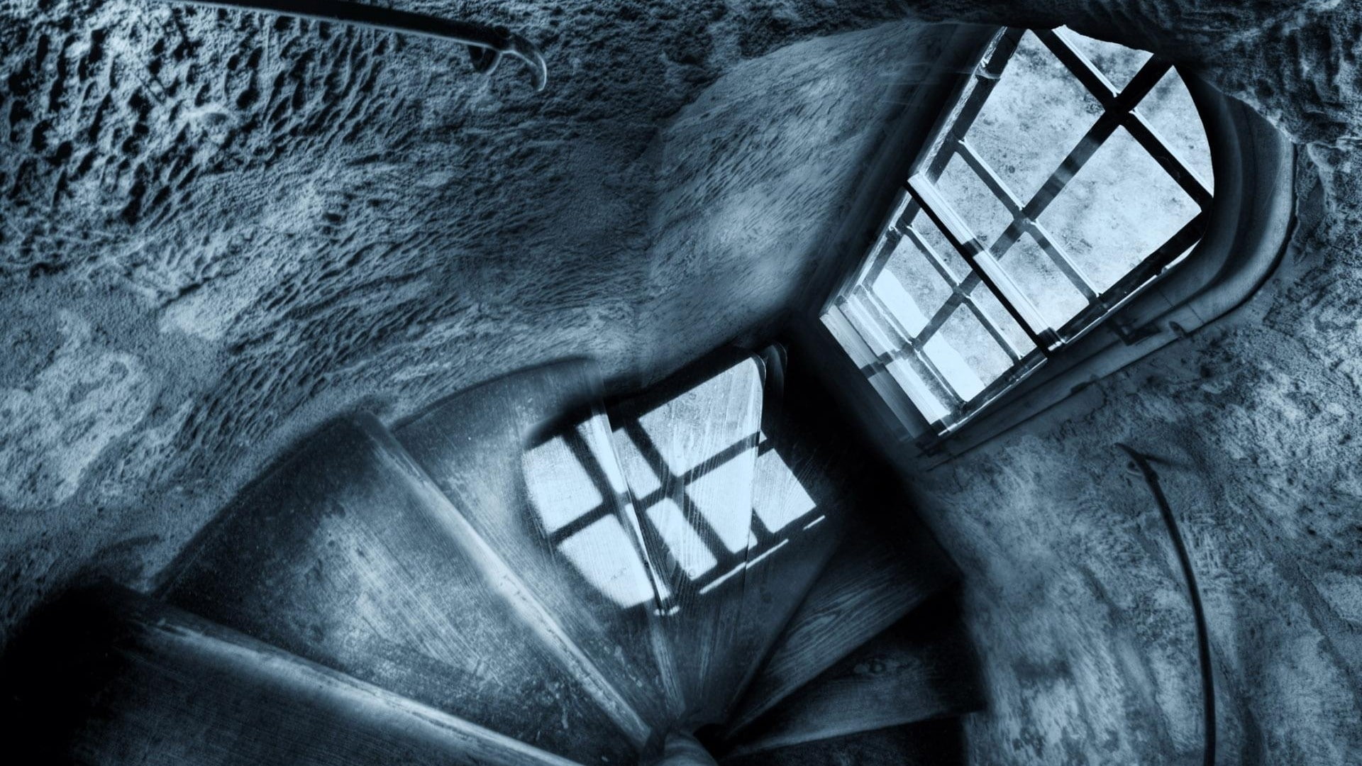abandoned, wall - building feature, old, deterioration, obsolete, decline, stairs, low angle view, indoors, ruined, 1080P, history, monochrome, shadow, HD Wallpaper