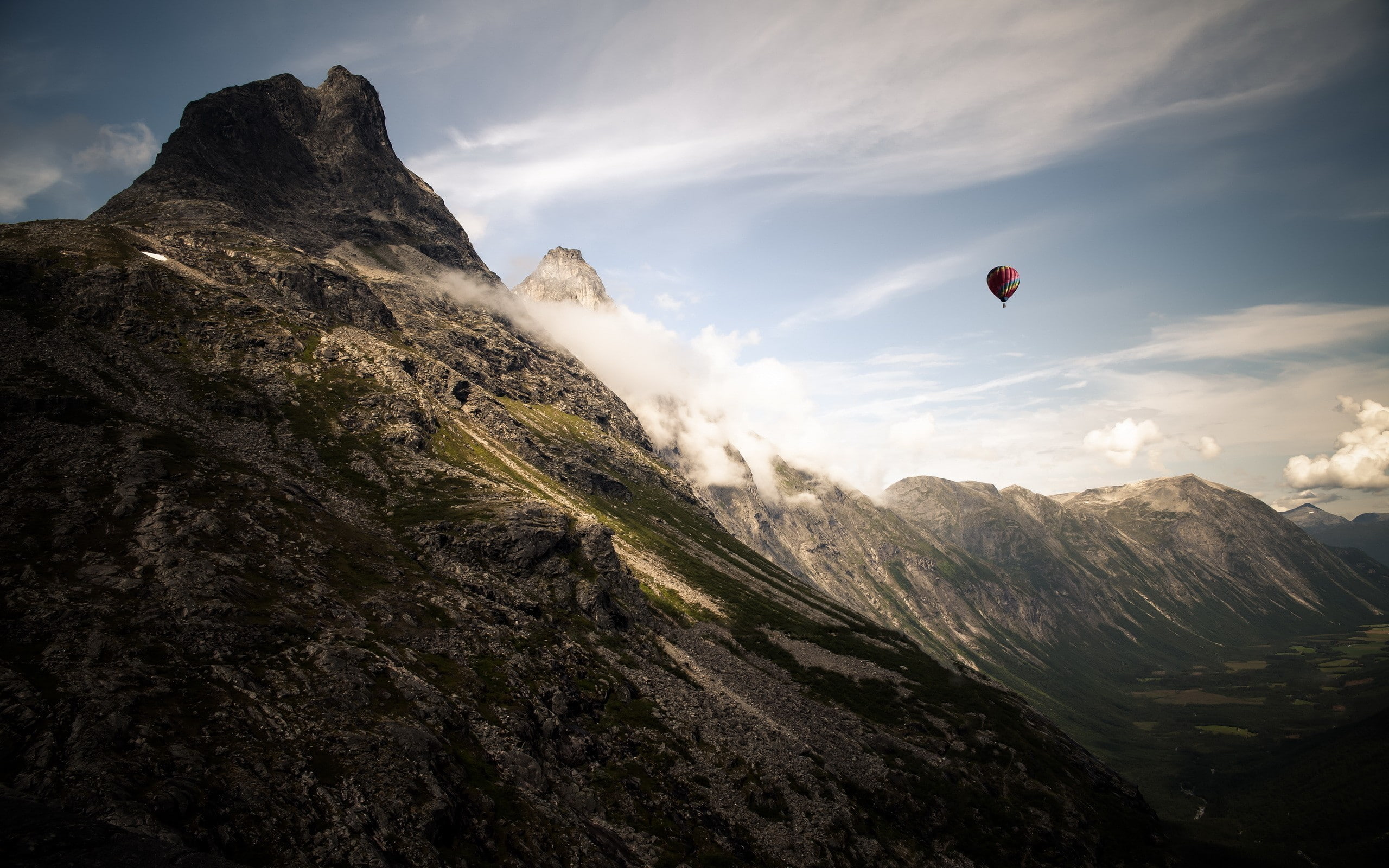 2K, hot air balloons, landscape, nature, mountains, HD Wallpaper