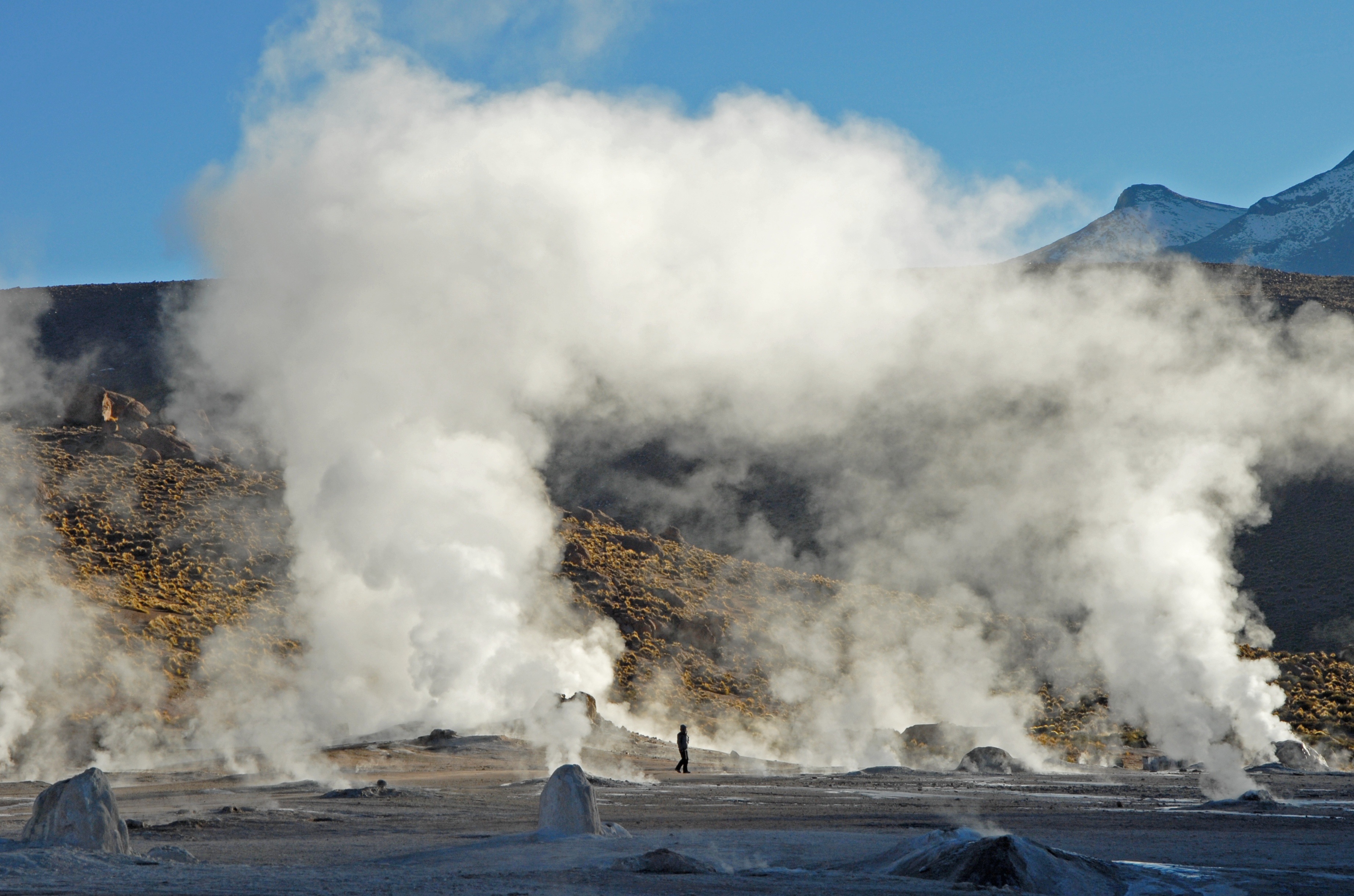smoke, land, physical geography, 2K, smoke - Physical Structure, day, surrounded, water vapor, geothermal energy, power, steam, sign, volcanic crater, HD Wallpaper