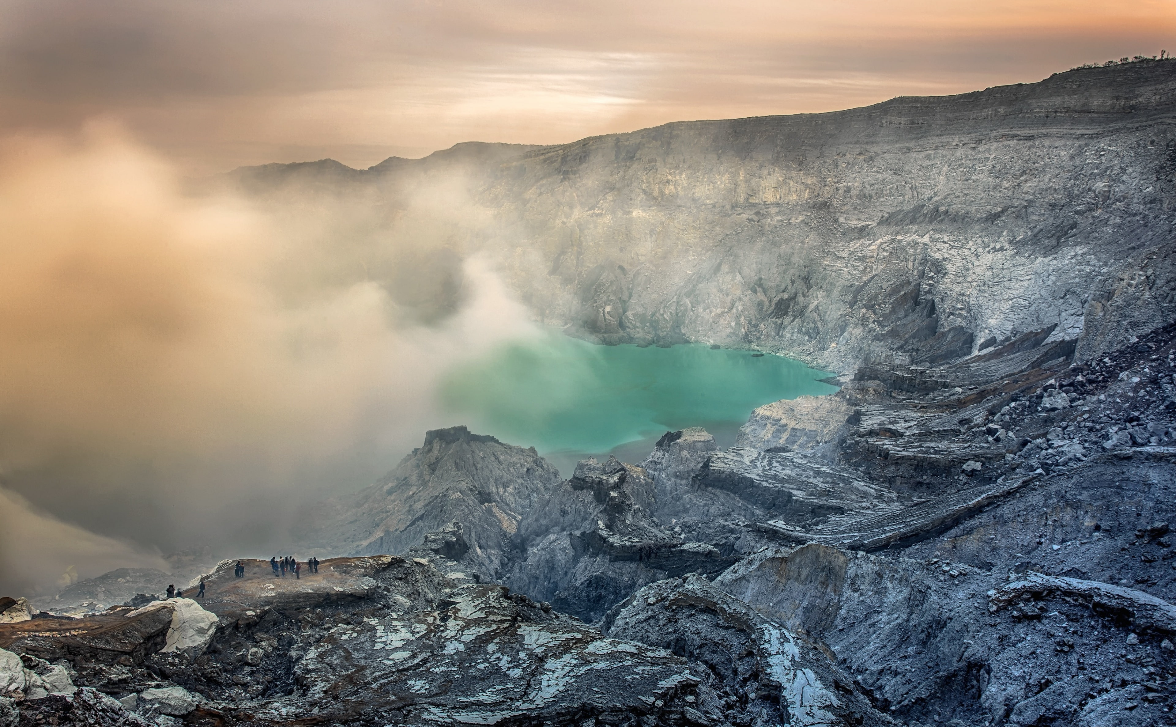 Asia, geology, heat - temperature, vapor, Lake, Vulcano, rock, Thailand, volcanic crater, environment, mountain, fumes, Travel, People, physical geography, HD Wallpaper