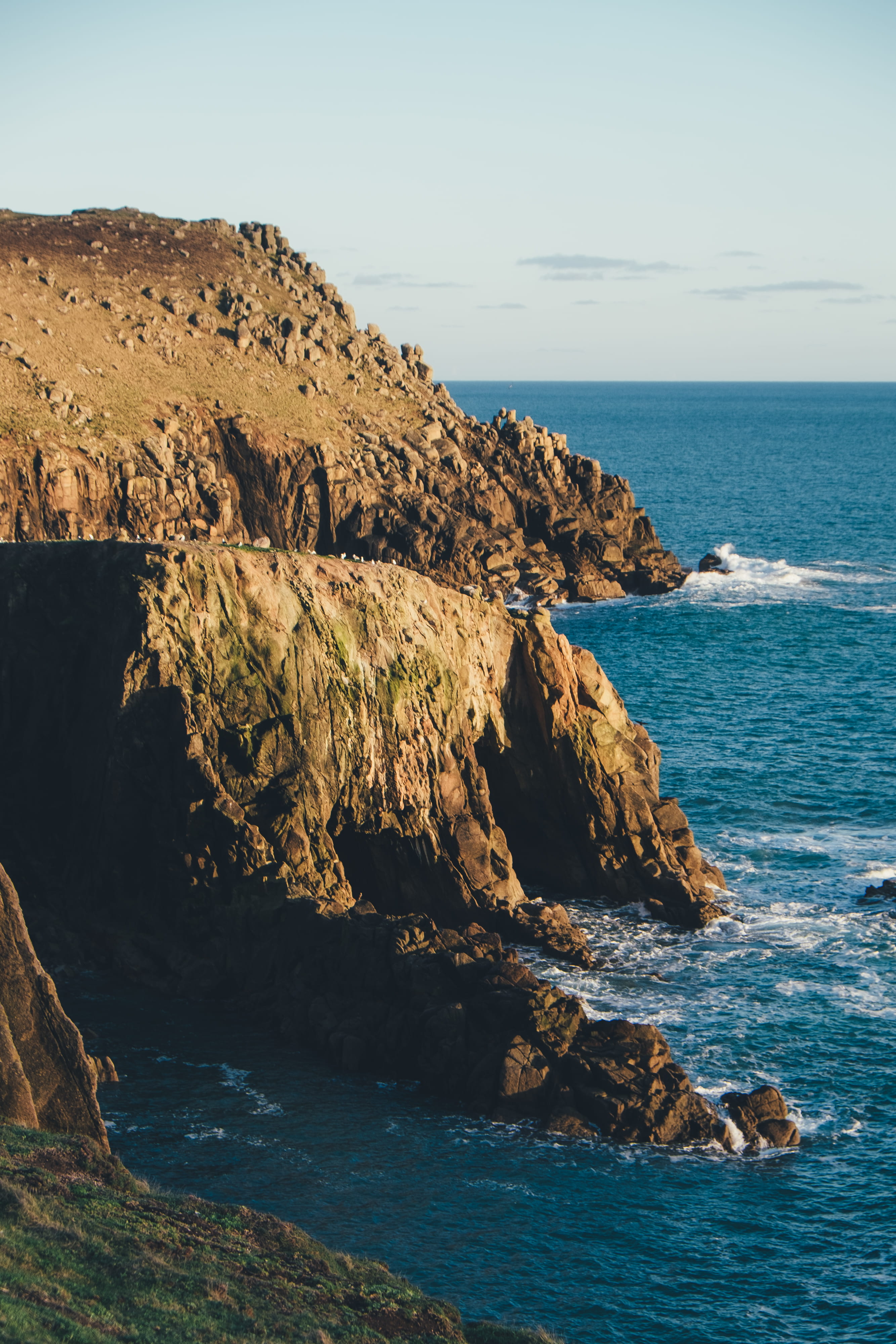 sea, horizon, ocean, clif, eroded, tranquility, cliff, coast, land, beside, scenics - nature, rock, wave, white, solid, outdoors, no people, cliftop, nature, Phone HD Wallpaper
