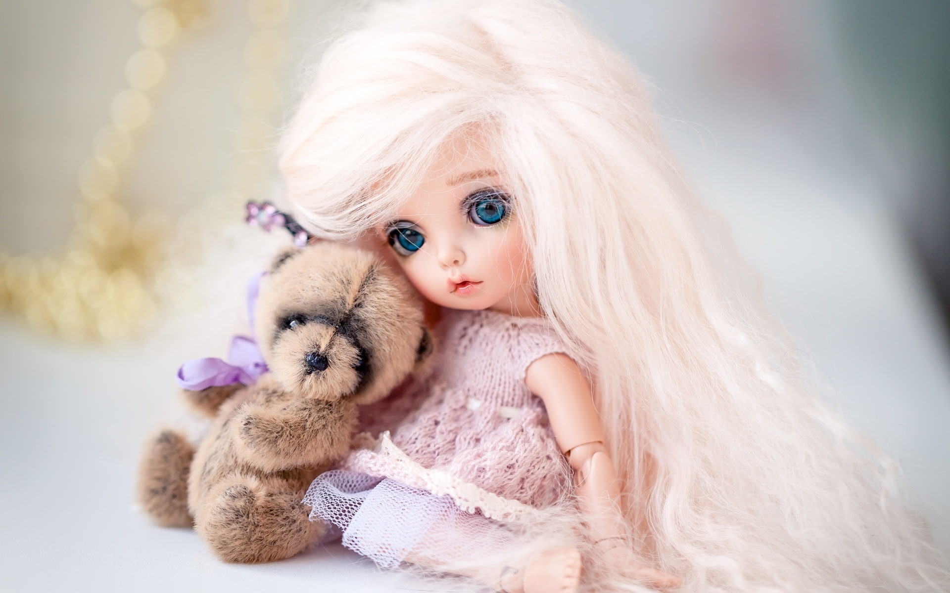 long hair, blond hair, doll, indoors, fashion, women, portrait, hair, innocence, young women, hairstyle, looking at camera, one person, adult, representation, HD Wallpaper