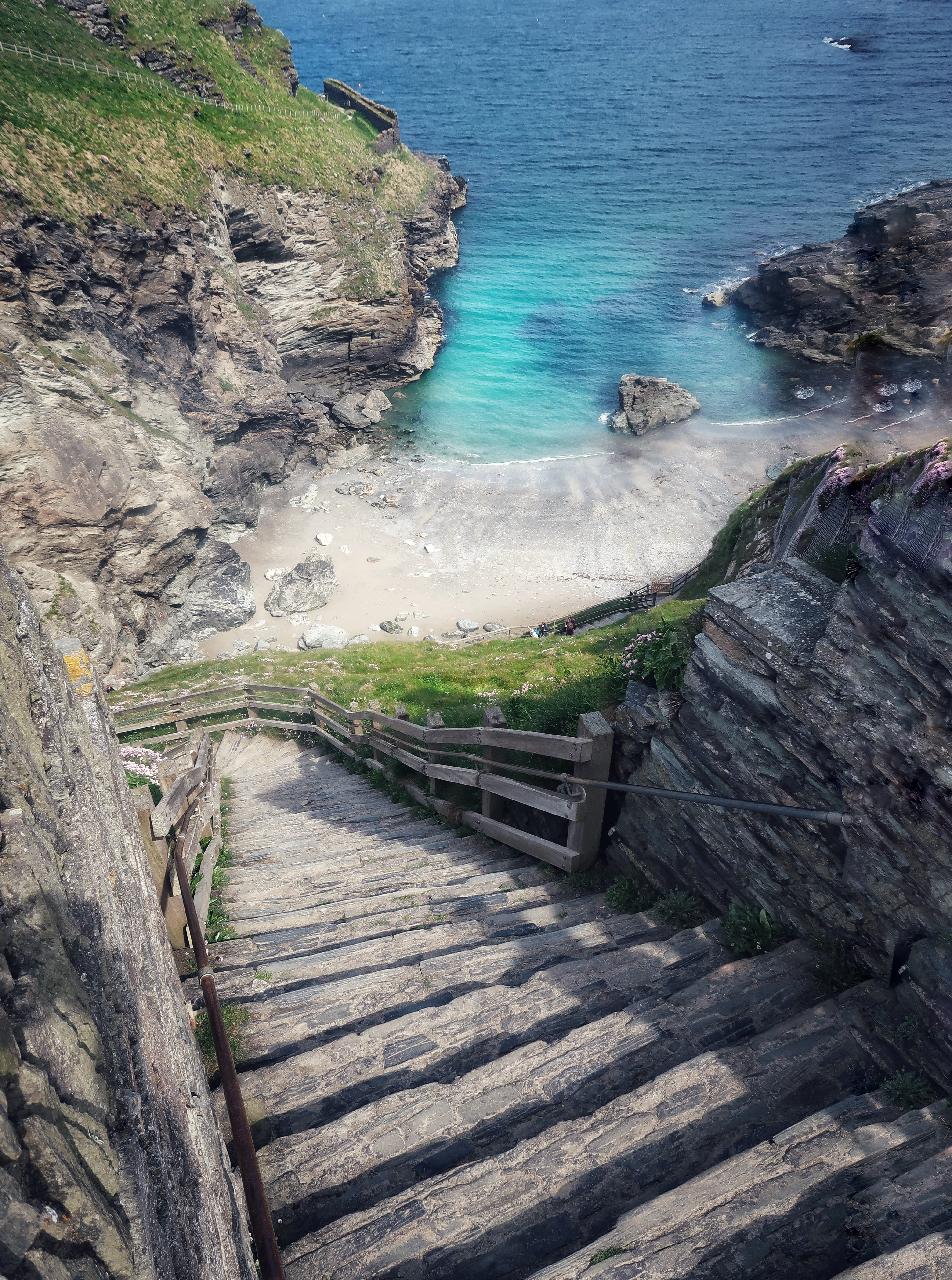 beach, staircase, tranquility, architecture, day, land, power in nature, direction, concrete, outdoors, no people, scenics - nature, tranquil scene, high angle view, Phone HD Wallpaper