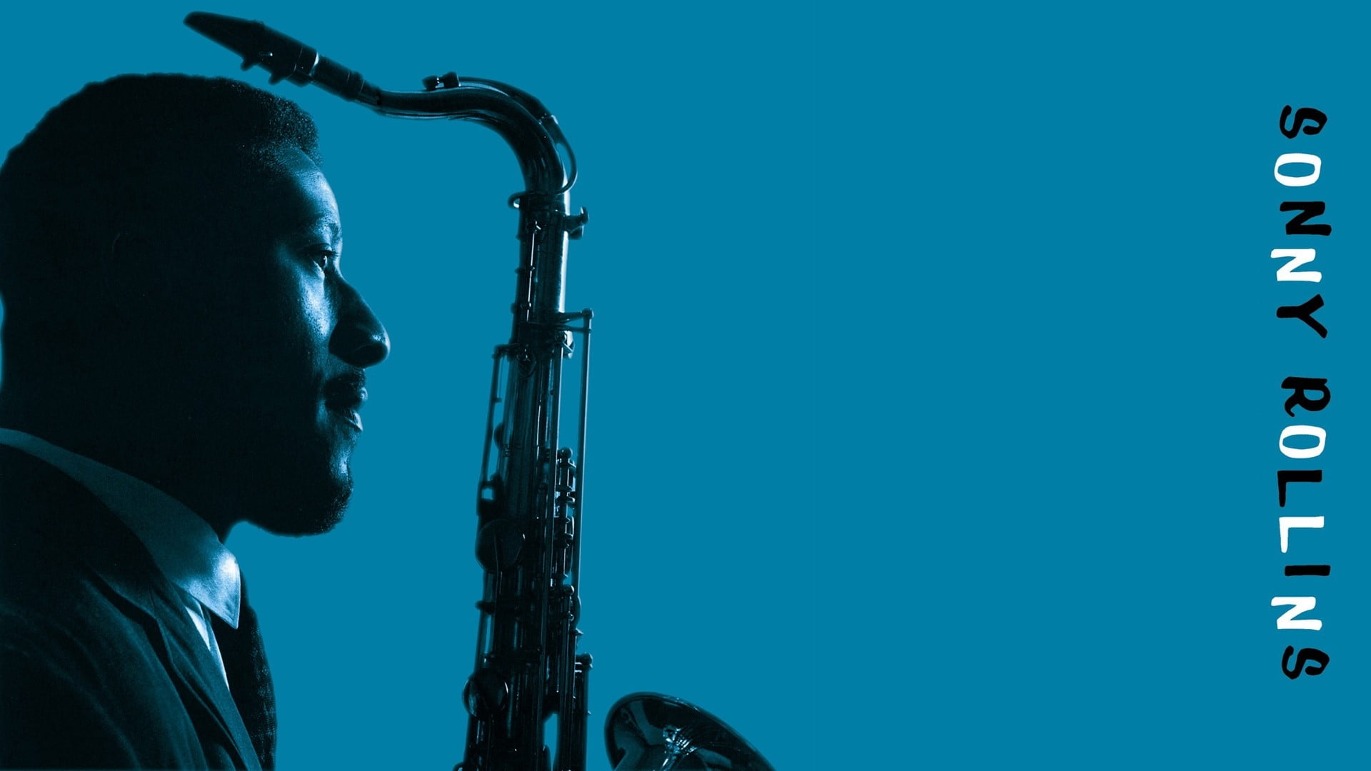 performance, music, headshot, men, one person, Sonny rollins, adult, musical instrument, holding, 1080P, Suit, portrait, studio shot, blue, indoors, silhouette, HD Wallpaper