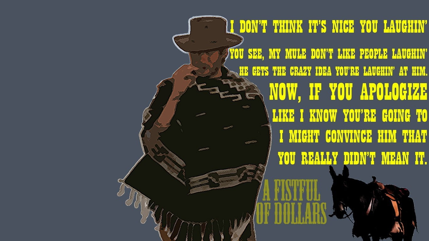 young adult, vertebrate, text, indoors, dog, studio shot, pets, standing, clint eastwood man with no name mules sergio leone a fistful of dollars, one animal, HD Wallpaper