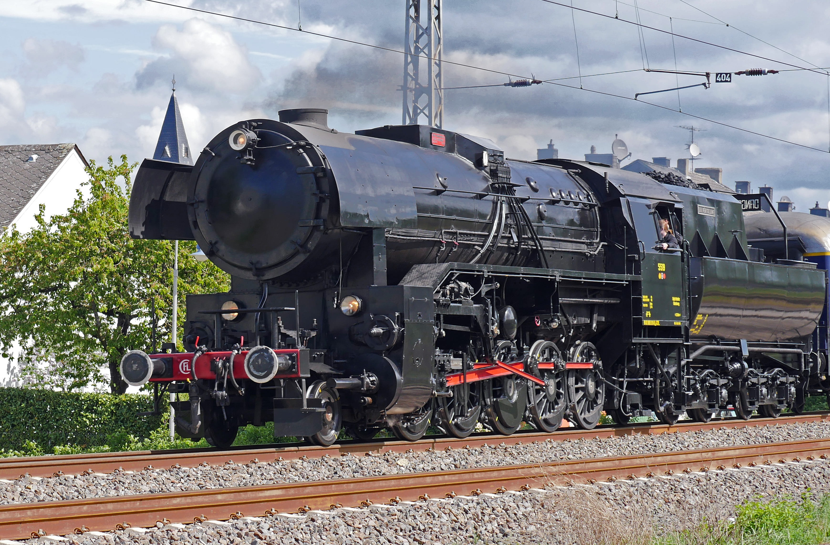 3378179, train - vehicle, sky, motor, br 42, railway, mode of transportation, the moselle valley, outdoors, see also pictures of nr, railroad track, conc, HD Wallpaper