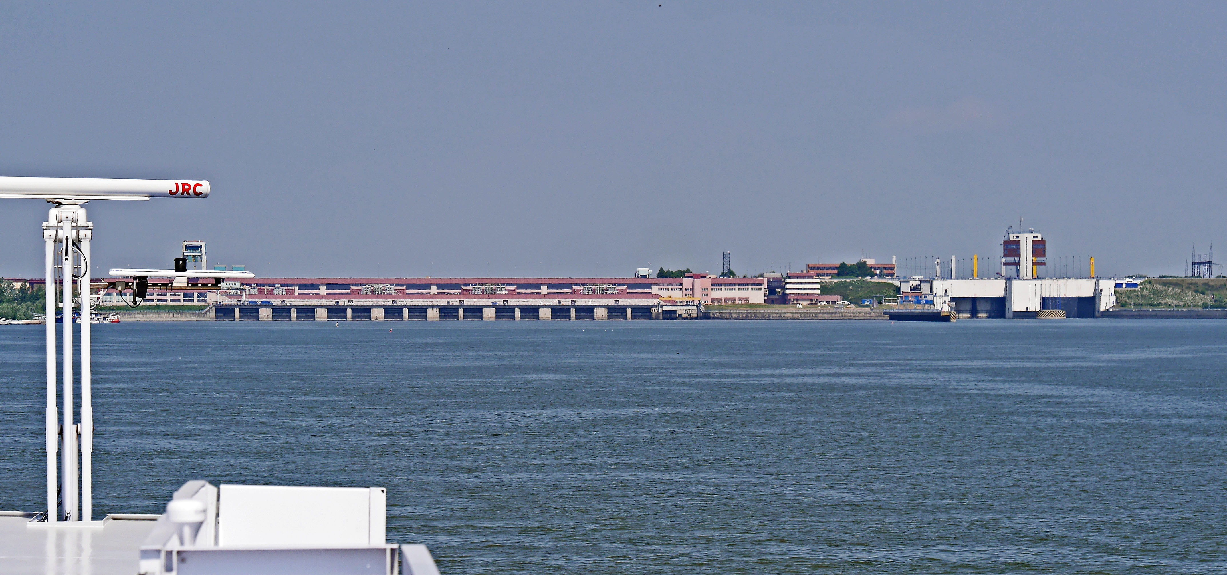 passenger craft, port, sea, how to arrive to the lock, waters, water, dam gabcikovo, 4K, clear sky, dam, nature, bridge - man made structure, power supply, HD Wallpaper