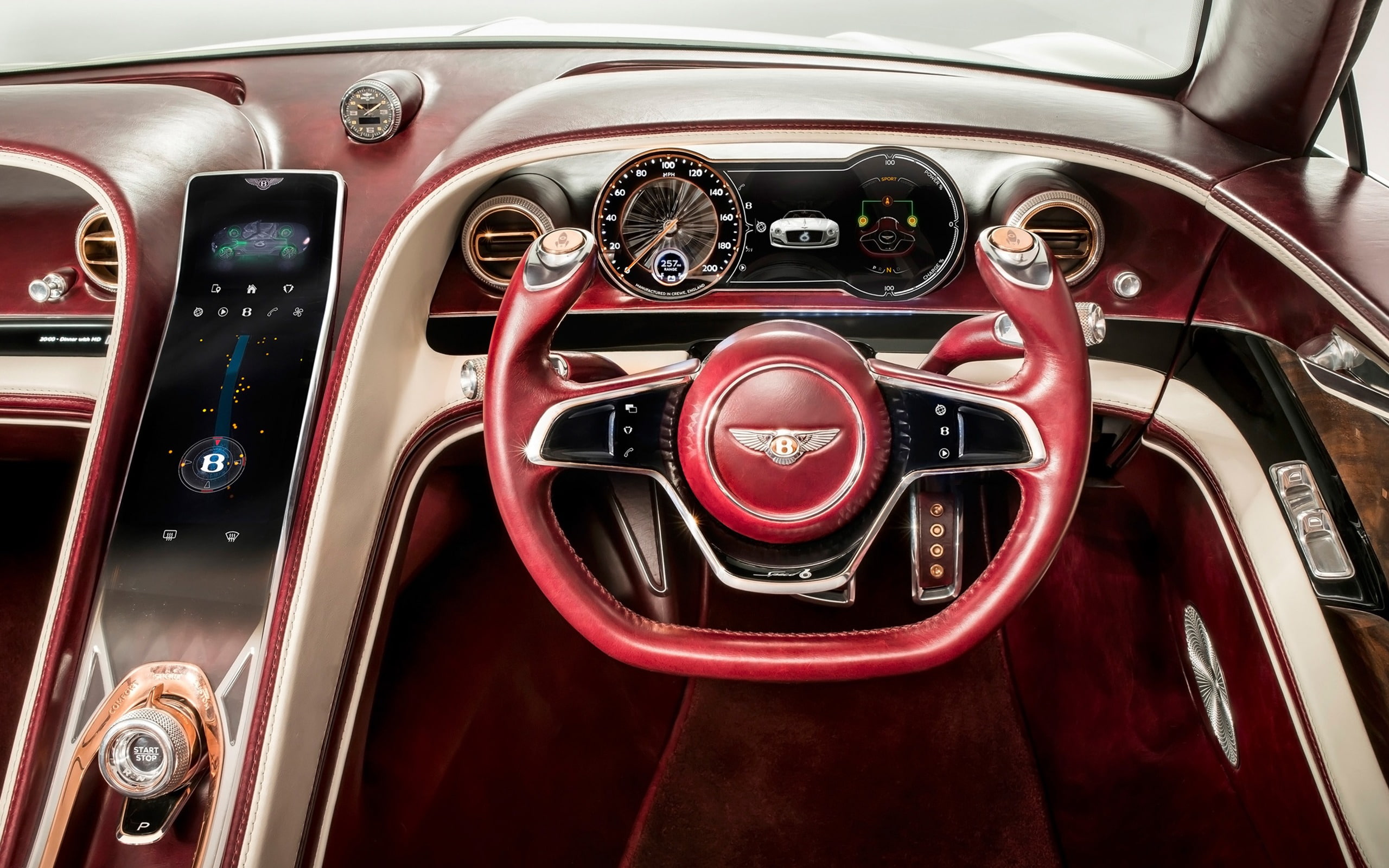 close-up, control panel, transportation, no people, speed, bentley, steering wheel, vintage car, red, mode of transportation, motor vehicle, concept, HD Wallpaper