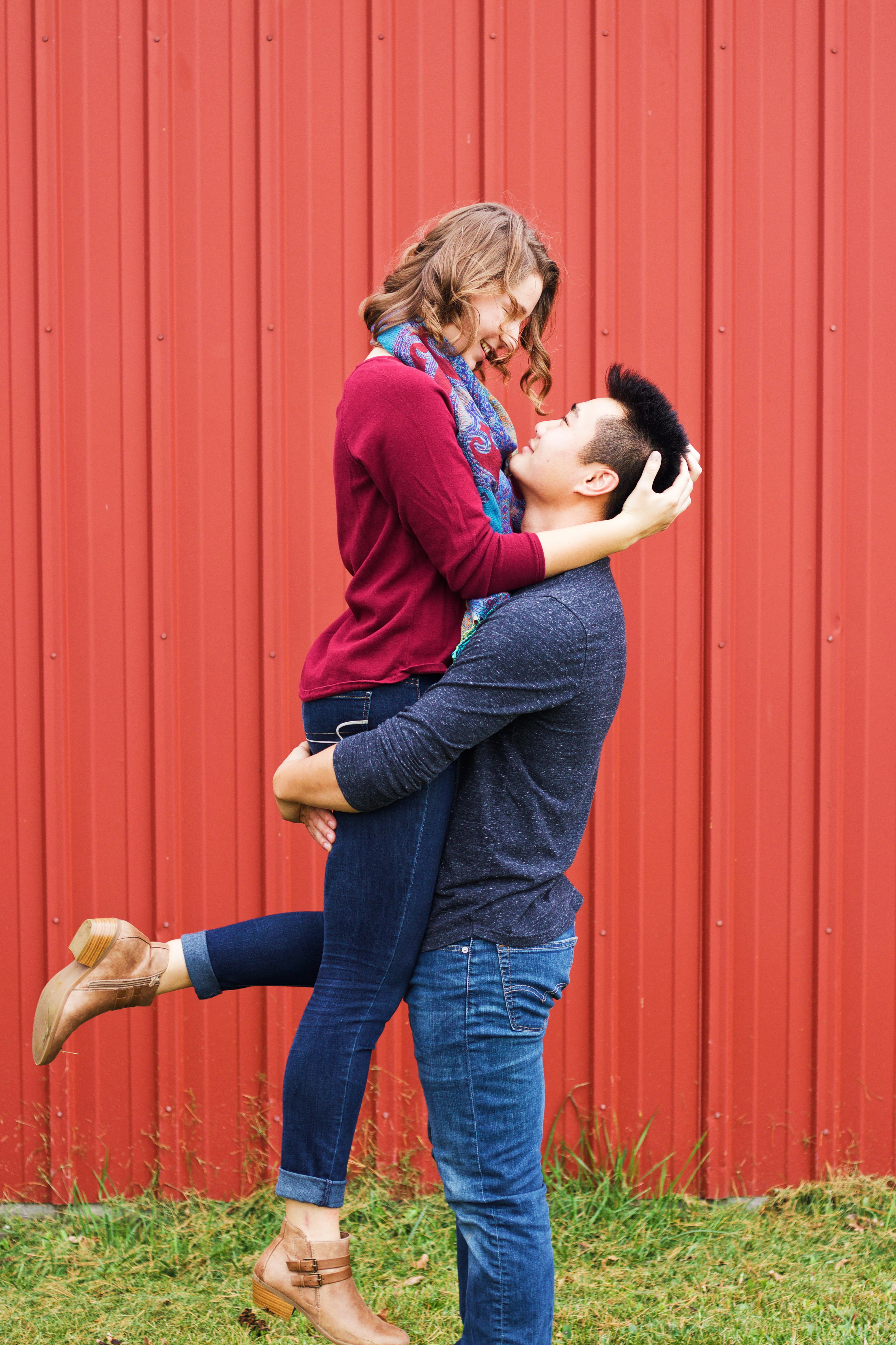 female, emotion, full length, family, male, standing, red, bonding, love, side view, wall, son, females, casual clothing, positive emotion, 5K, childhood, Phone HD Wallpaper