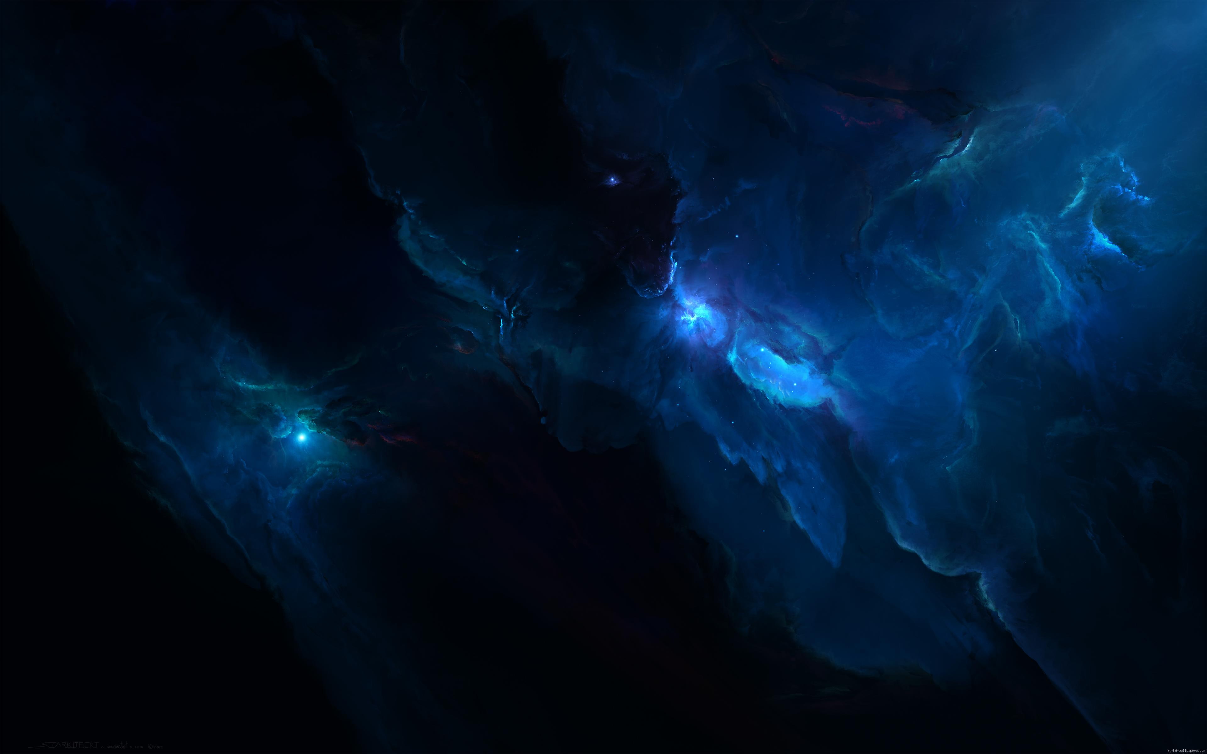 night, cloud, blue, abstract, 4K, obscure, forms, sky, HD Wallpaper