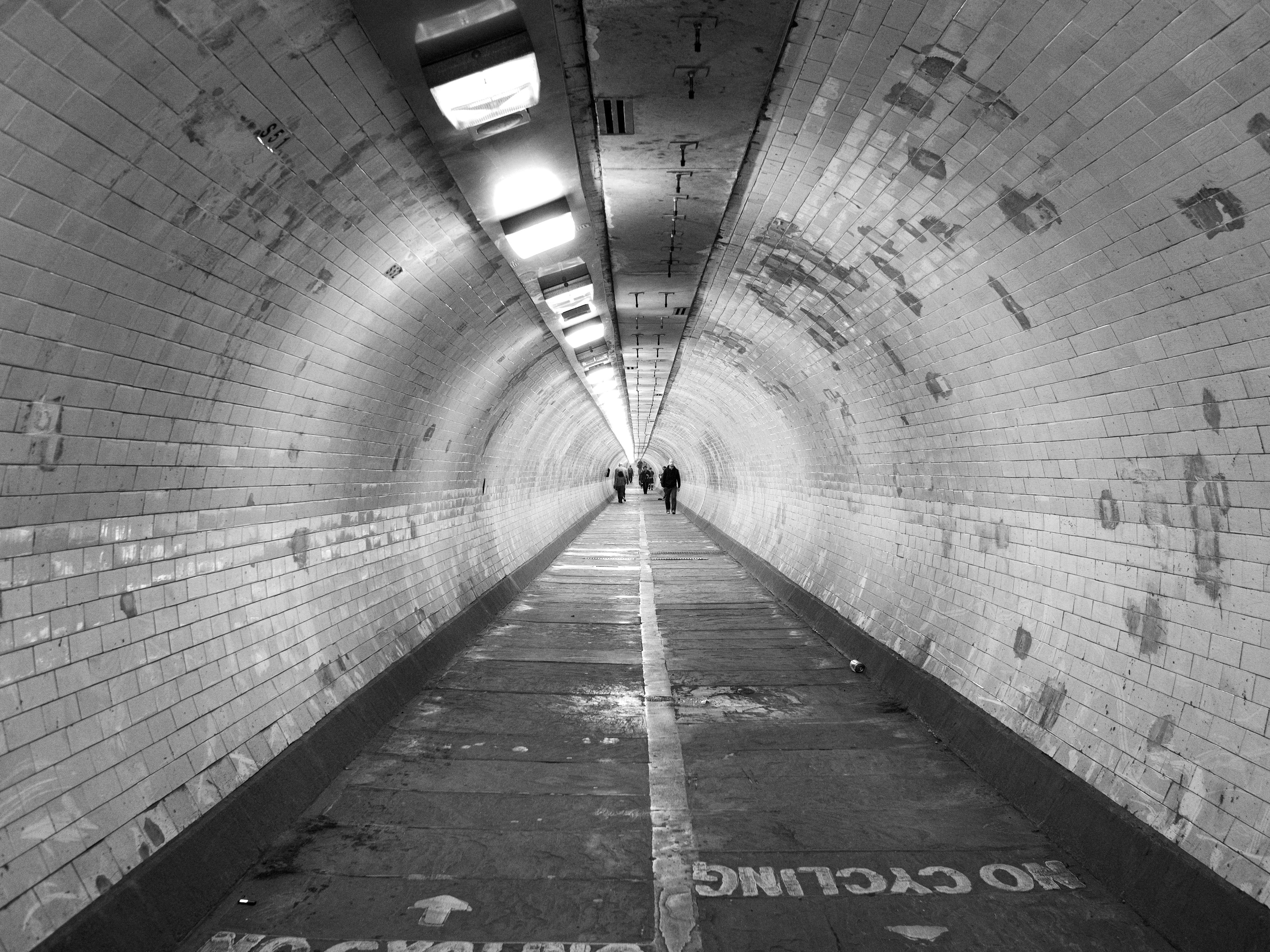 4K, Tunnel, transportation, built structure, lighting equipment, vanishing Point, flooring, ceiling, sign, text, dark, underground walkway, illuminated, HD Wallpaper
