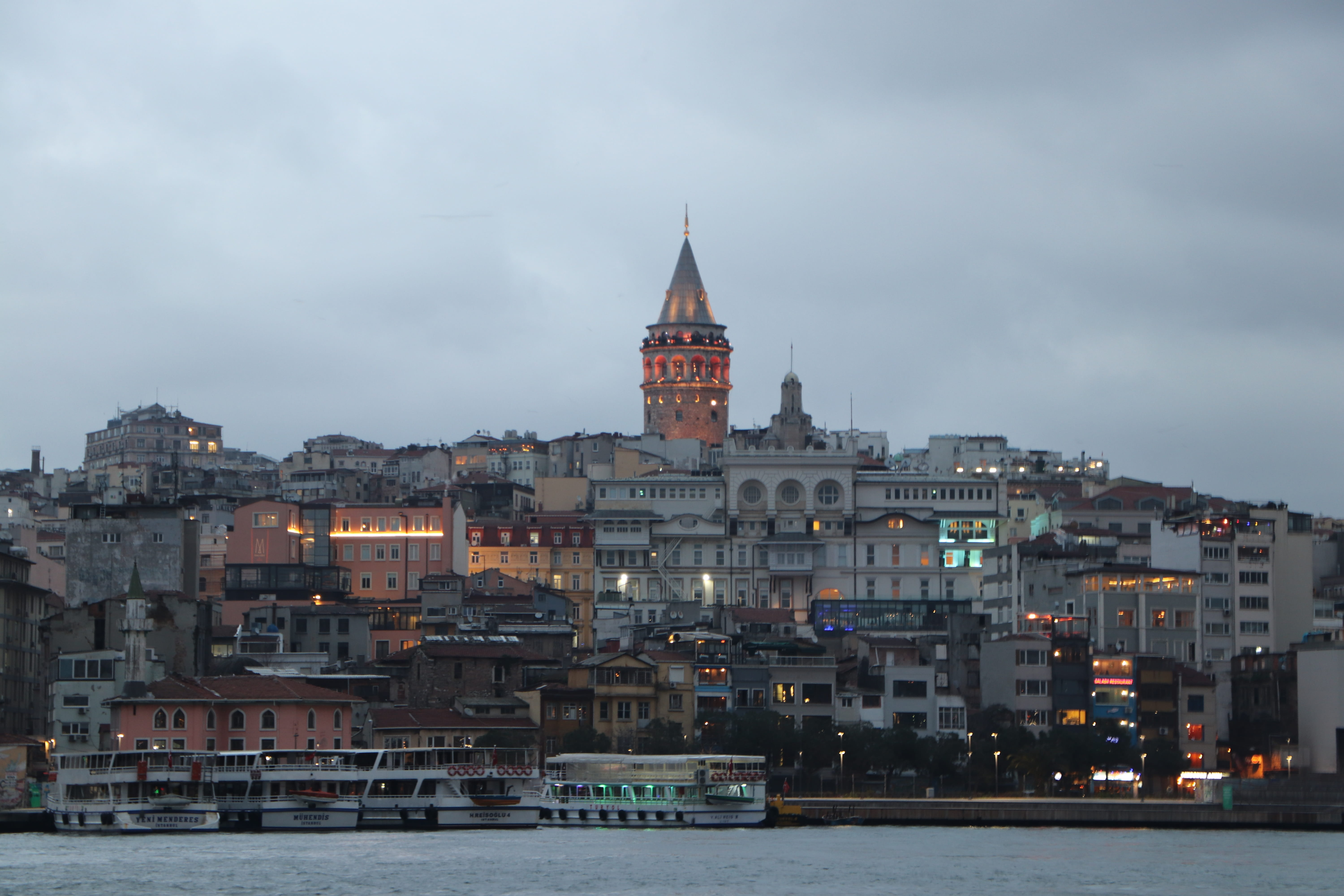 sea, cloud - sky, in the evening, sunset, passenger craft, eminönü, building, nature, no people, mode of transportation, outdoors, city, istanbul, religion, HD Wallpaper