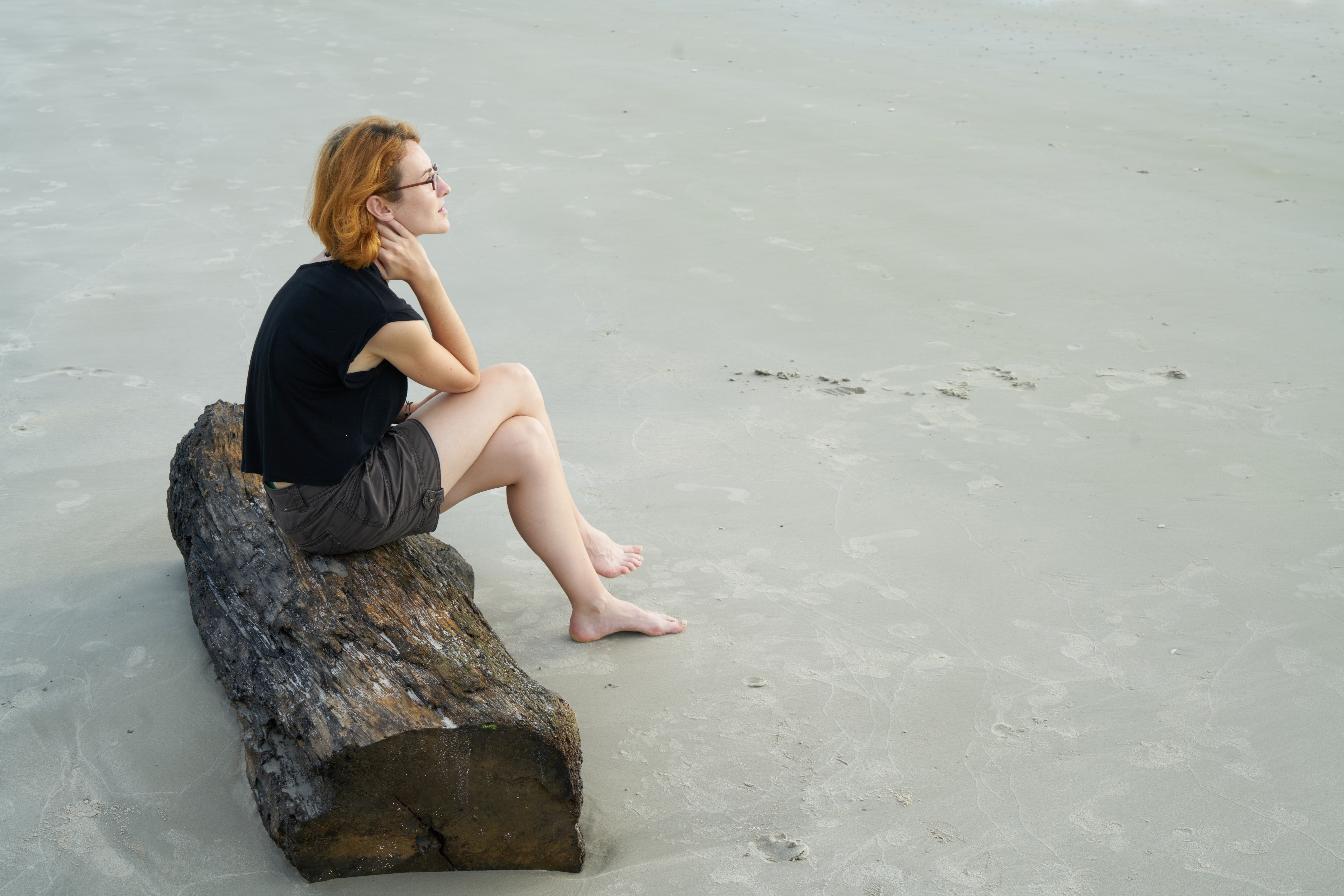 beach, sea, beautiful woman, wearing, beautiful, water, leisure activity, womens, caucasian Ethnicity, nature, young adult, rock, portrait, 5K, b add, HD Wallpaper
