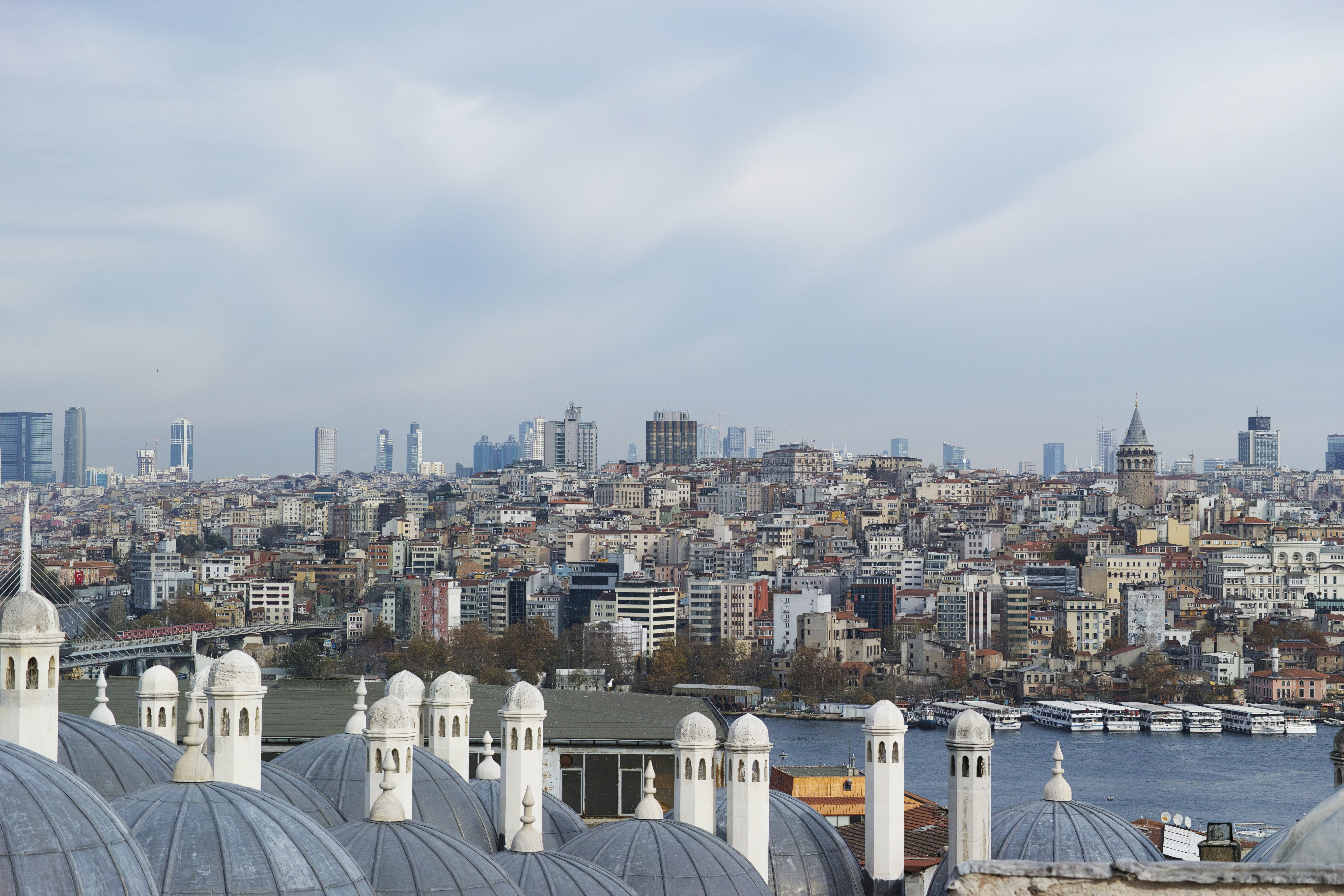 transportation, asian, dome, nautical vessel, background, travel, industry, architecture, water, Istanbul, high, day, marine, residential district, composition, HD Wallpaper
