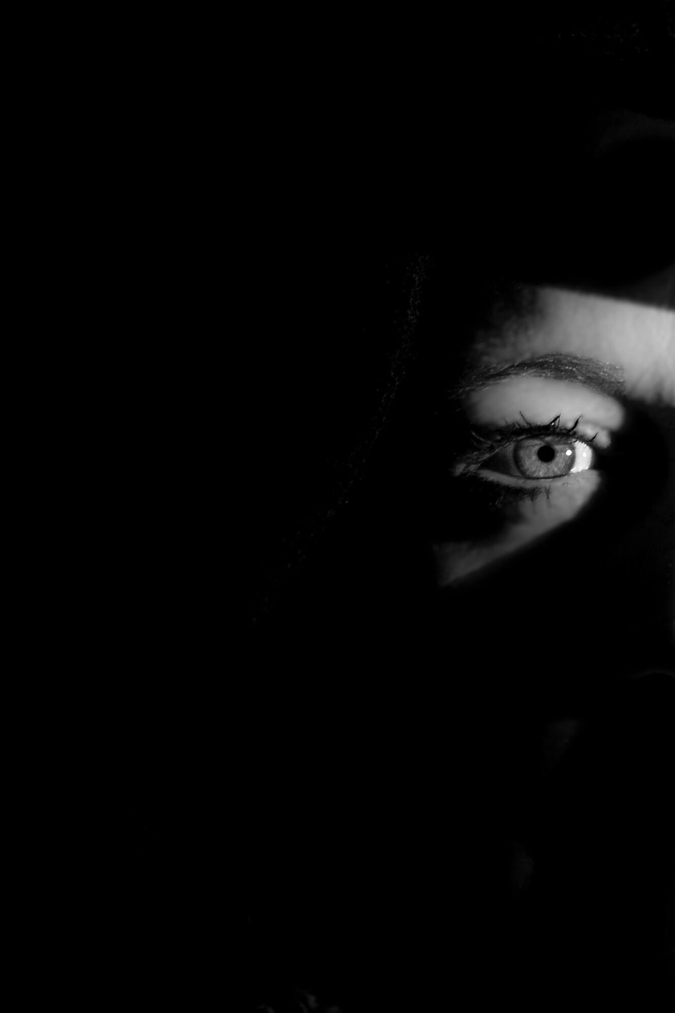 women, dark, human Face, black Color, copy space, real people, contrast, night, beautiful woman, looking at camera, adult, black Background, evening, eyelash, Phone HD Wallpaper