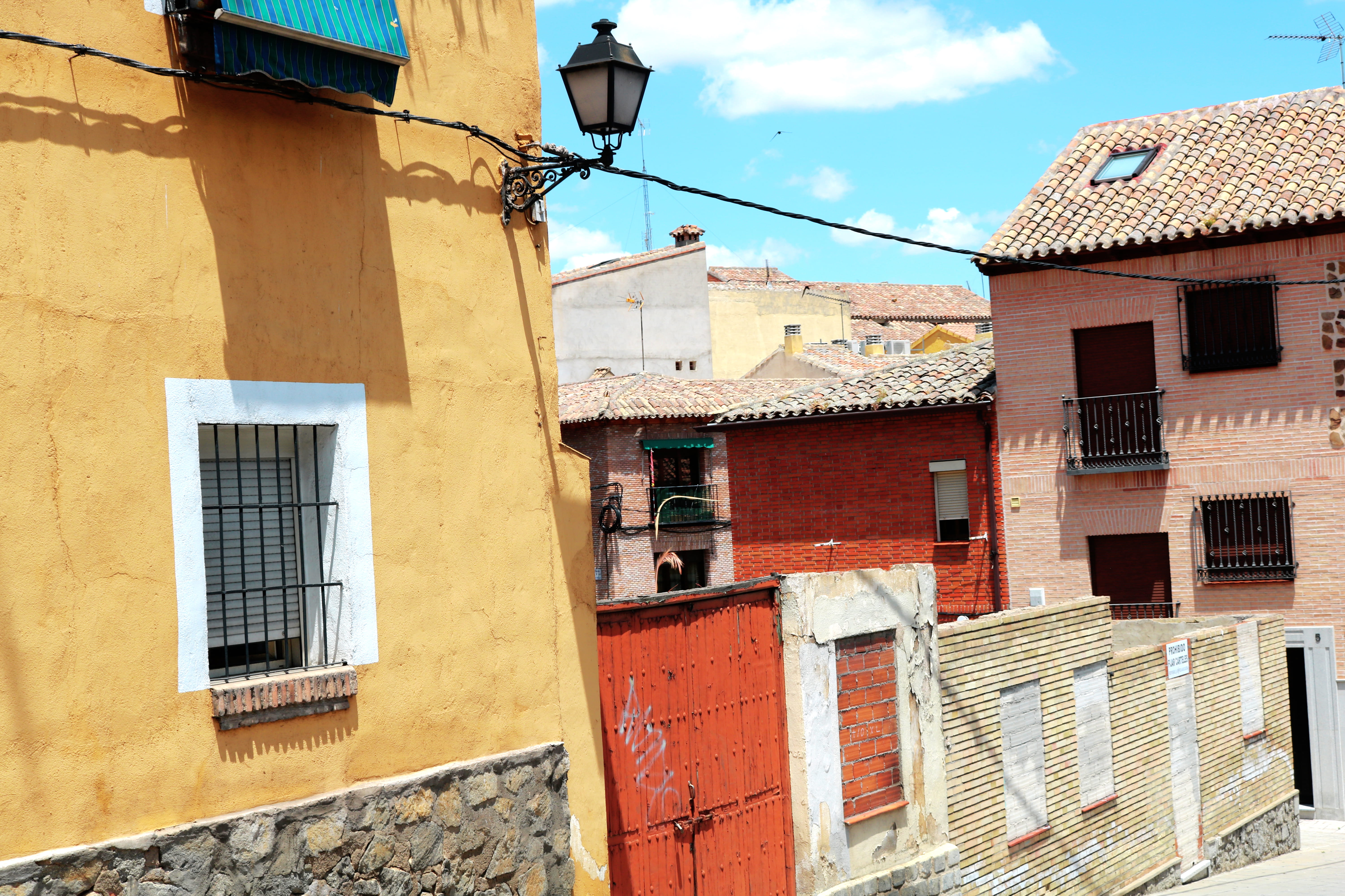 day, outdoors, hispanic, house, paint, wall, colorful, cloud - sky, no people, building exterior, bright, yellow, residential district, barrio, window, HD Wallpaper