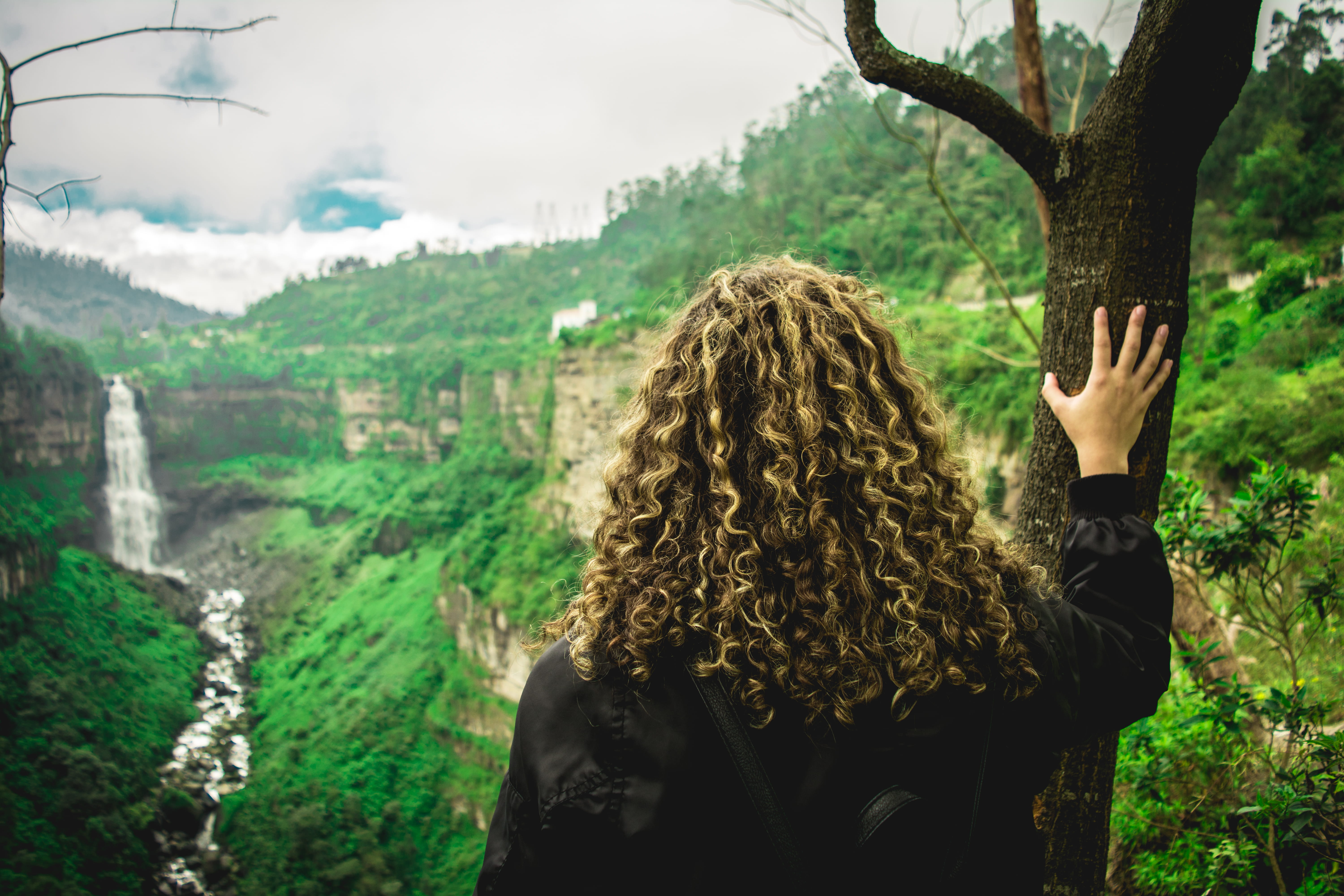 caucasian, rear view, canyon, lady, day, outdoors, hair, tree, women, one person, real people, waist up, plant, adult, cute, mountain, nature, leisure activity, HD Wallpaper