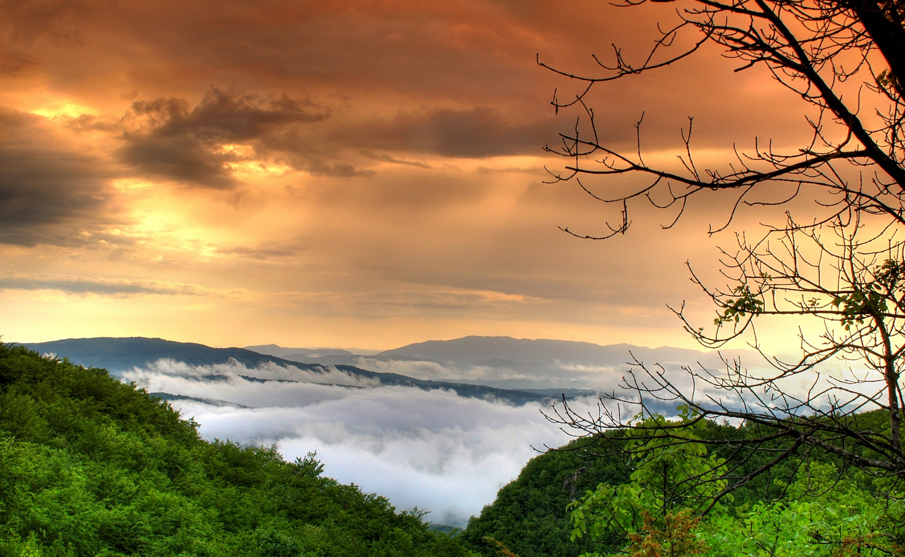 2K, water, scenics - nature, no people, Foggy, Mountains, petrella, tranquil scene, mountain range, Petrella Salto, fog, salto, idyllic, mountain, tranquility, HD Wallpaper