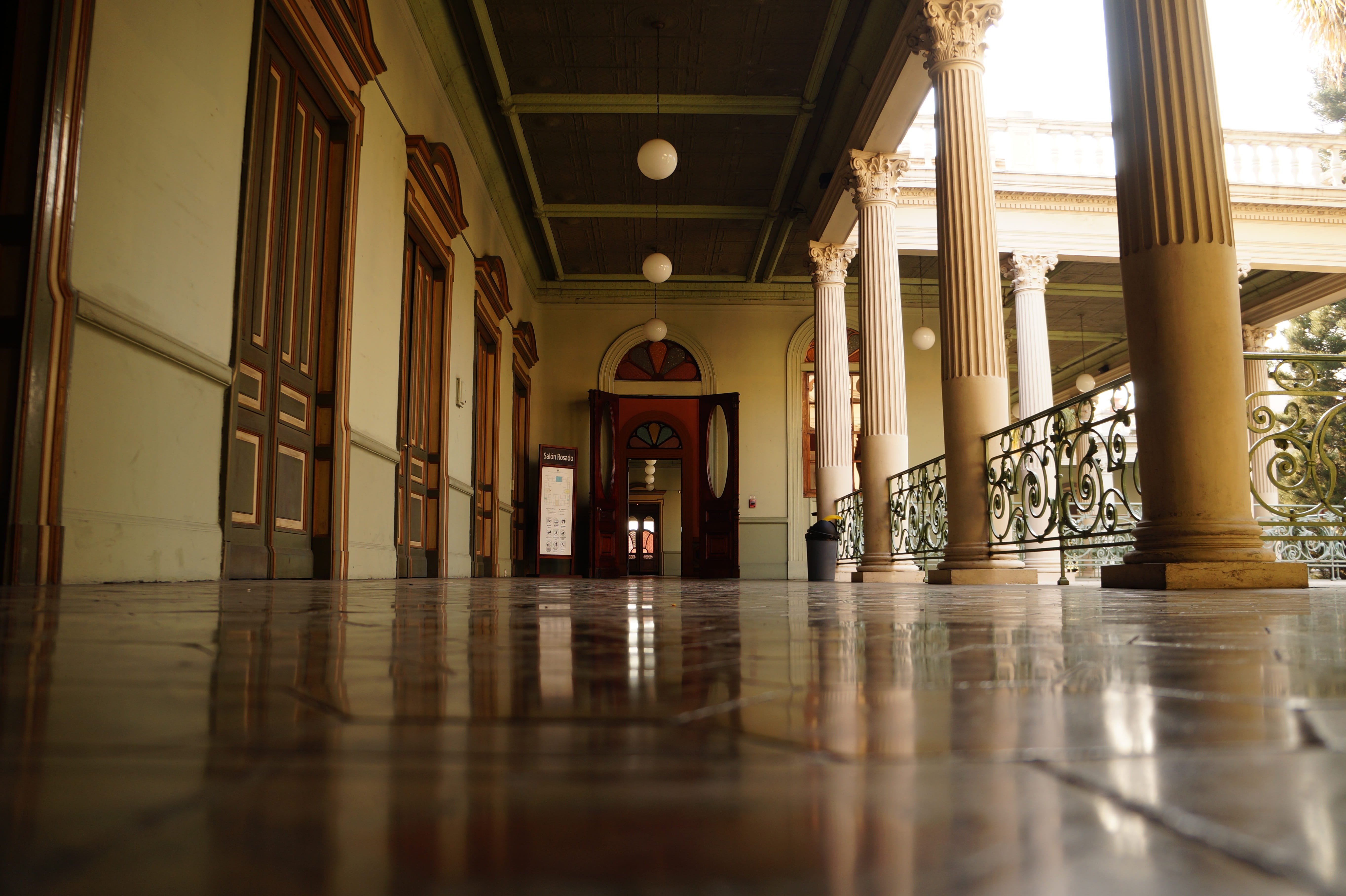 building, ceiling, surface level, reflection, built structure, no people, empty, El Salvador, architectural column, colonnade, 5K, arcade, flooring, day, HD Wallpaper
