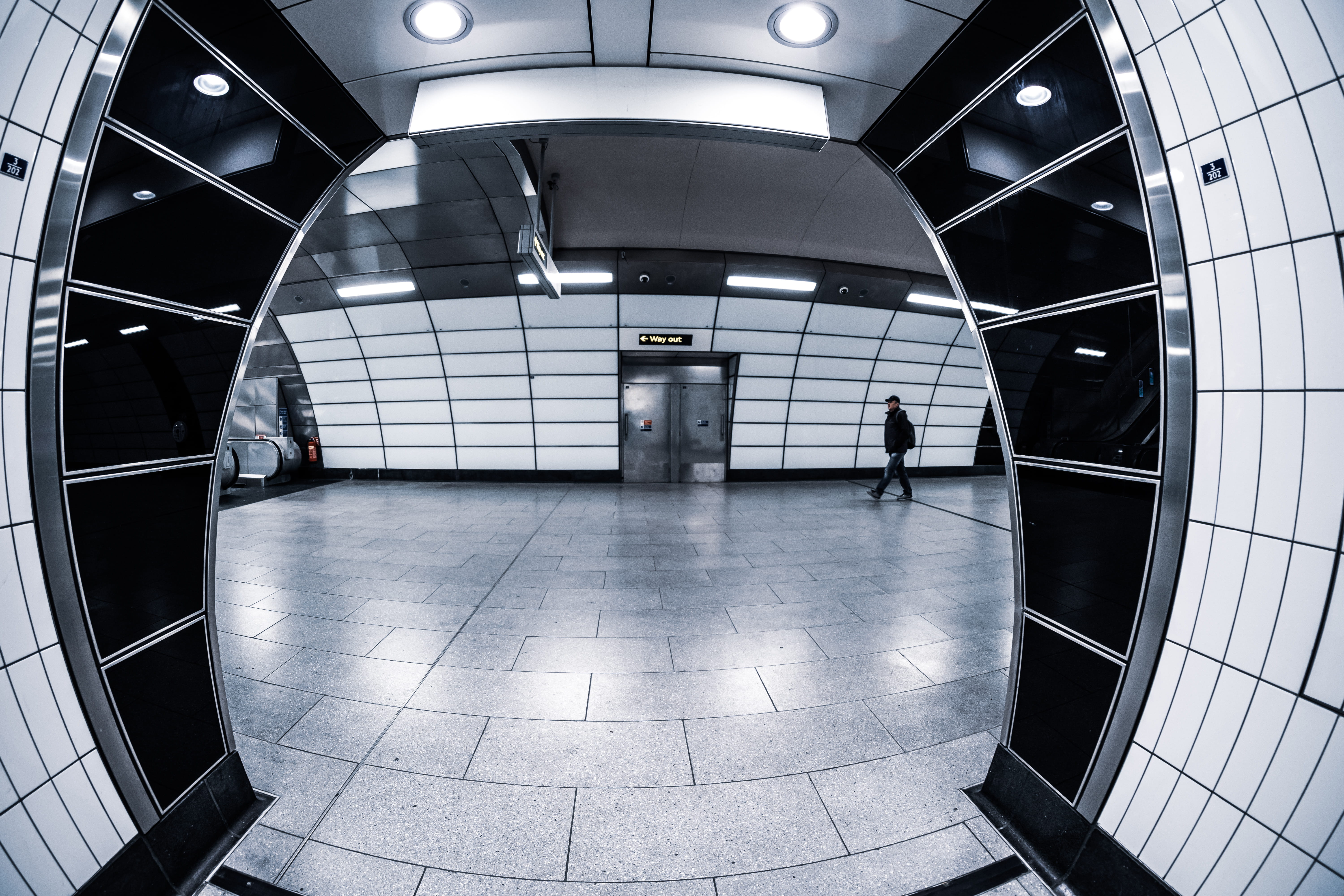 person, architecture, flooring, underground walkway, subway, walking, building, lighting, transportation, indoors, human, the way forward, inside, vehicle, HD Wallpaper