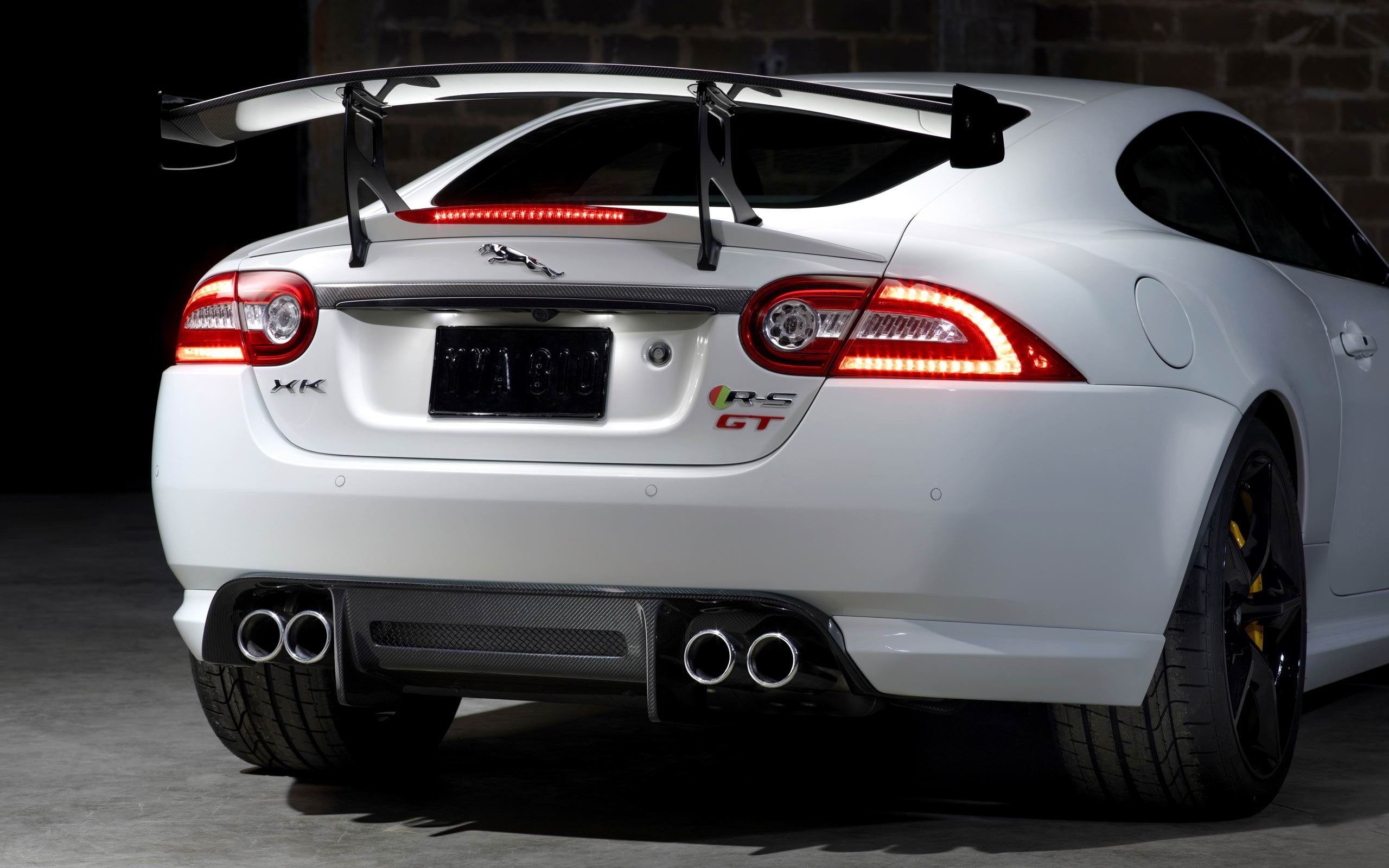 s, coupe, front view, 2K, xkr, white, motor vehicle, white color, tail light, desktop, indoors, number, jaguar, close-up, red, focus on foreground, HD Wallpaper