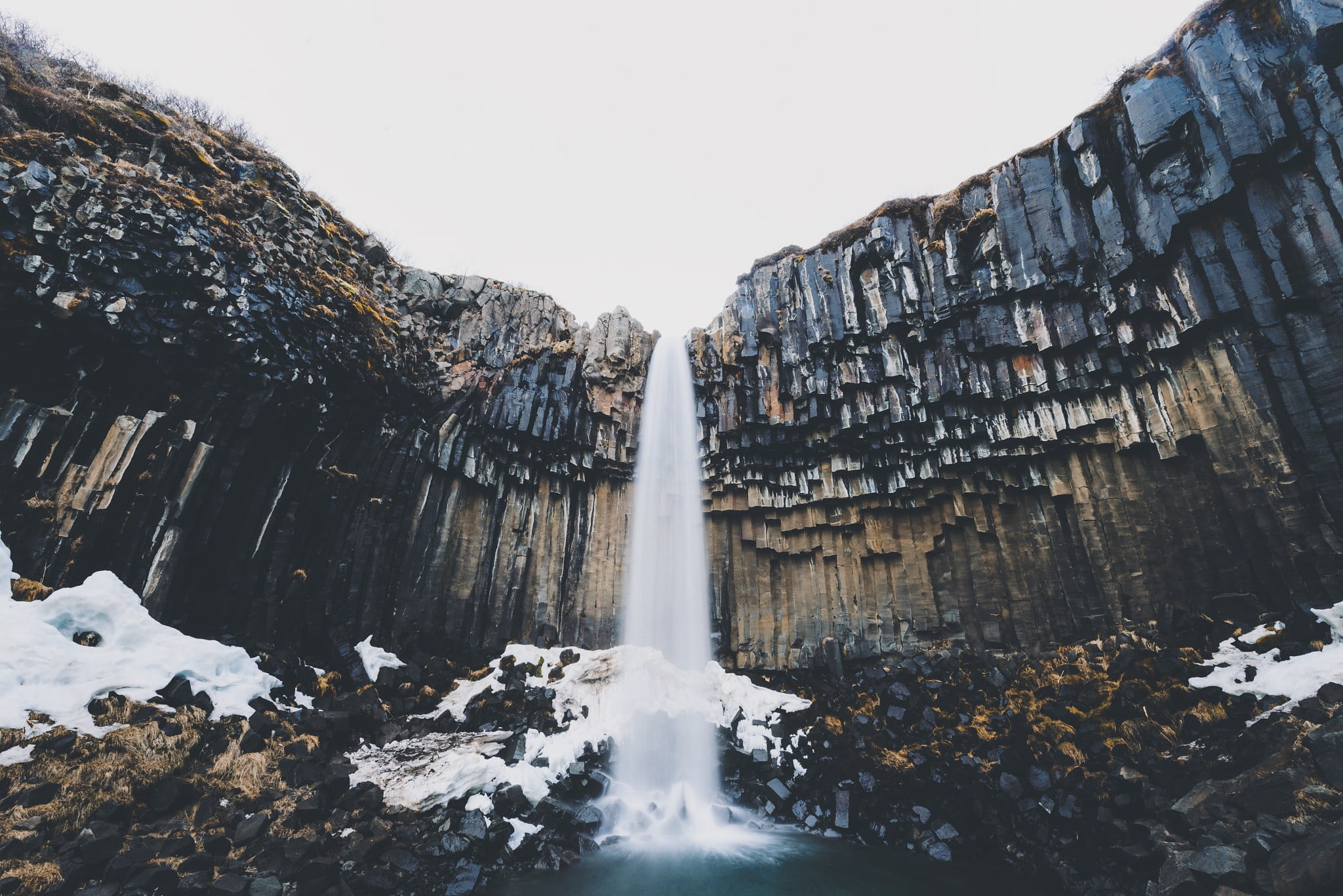waterfalls, Iceland, flowing water, scenics - nature, cold temperature, water, waterfall, nature, snow, photography, landscape, 500px, frozen, no people, HD Wallpaper